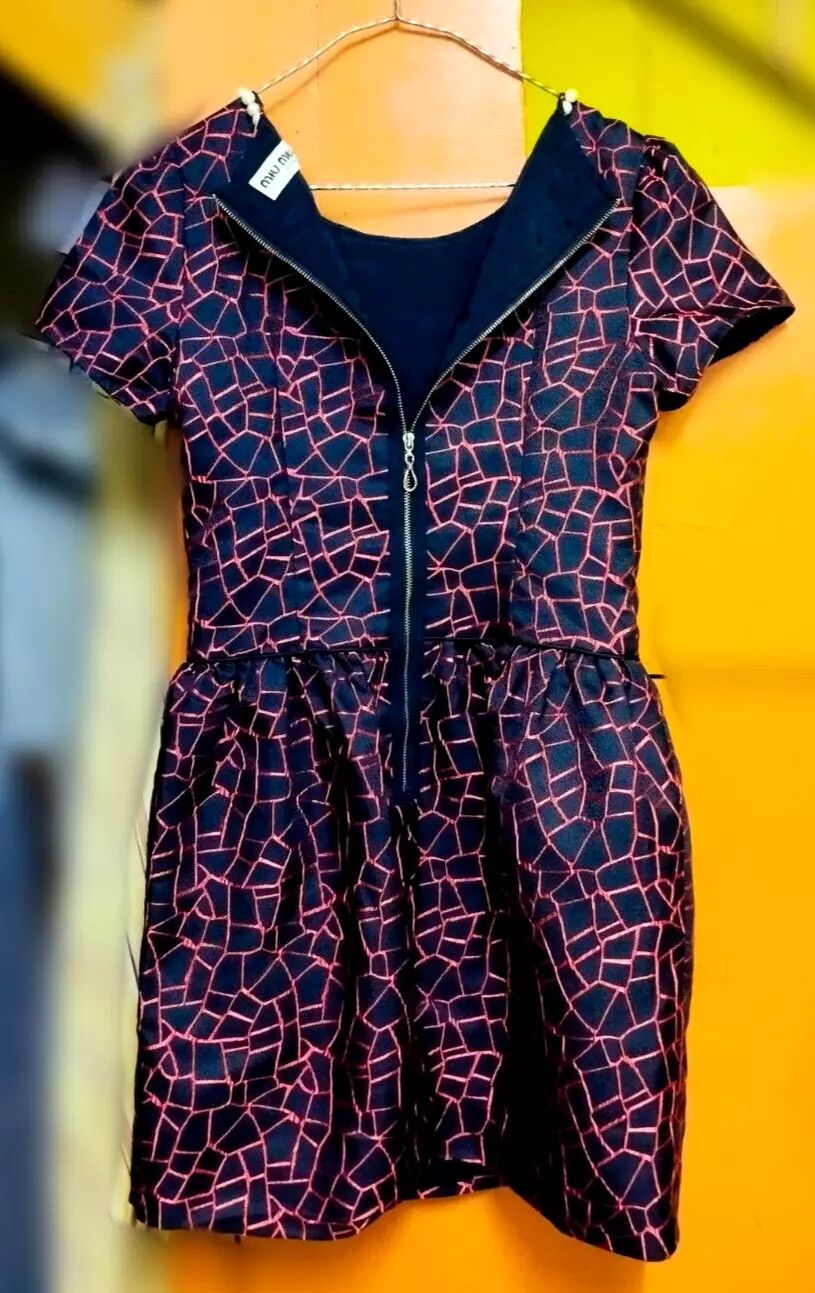 Miu Miu × Vintage MIU MIU Italy Women Short Retro Dress Faux Pearl Neckline Size S / US 4 / IT 40 - 3 Thumbnail