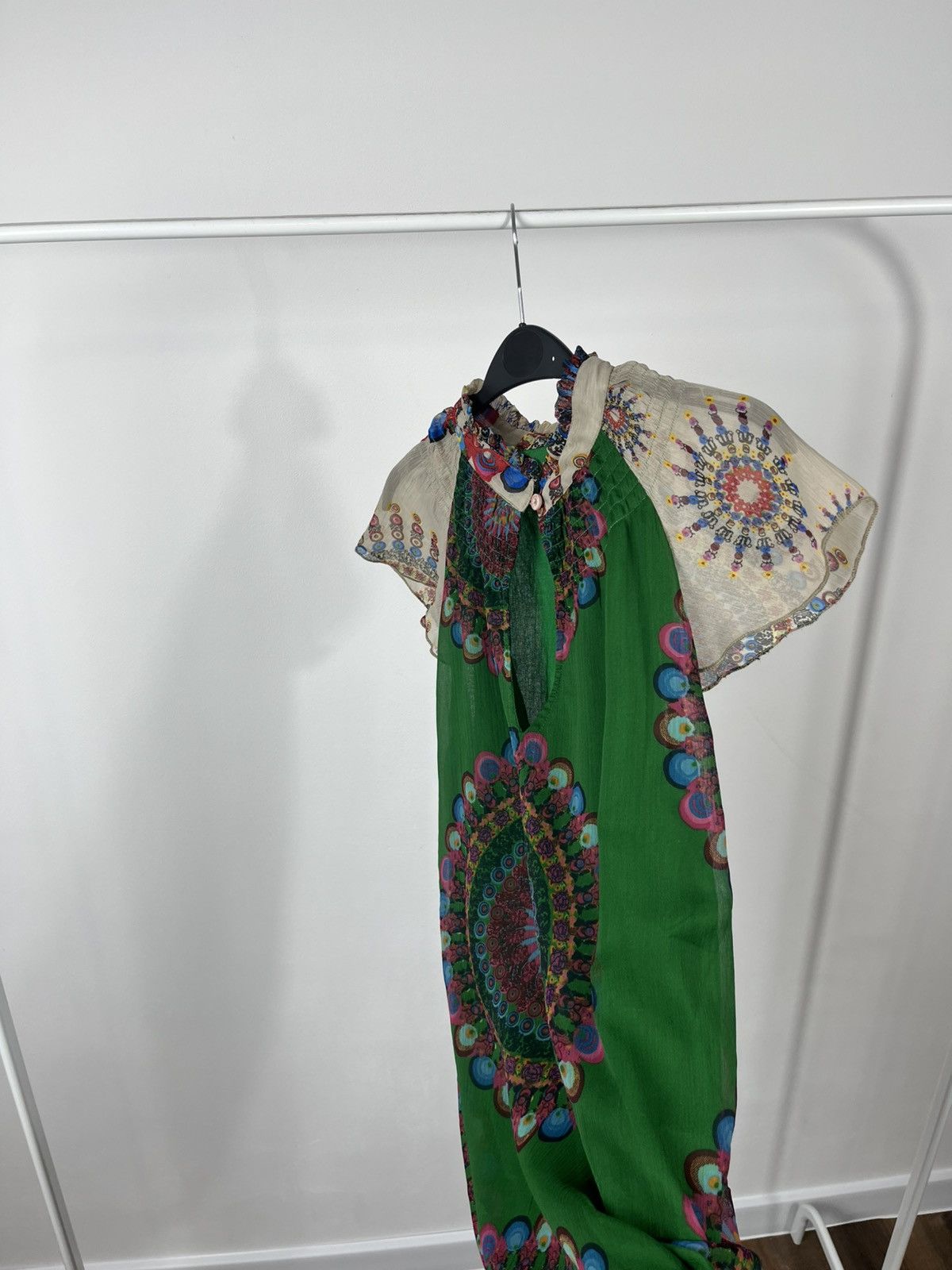 Desigual Desigual multicolor boho mini dress green abstract print L Size L / US 10 / IT 46 - 12 Thumbnail