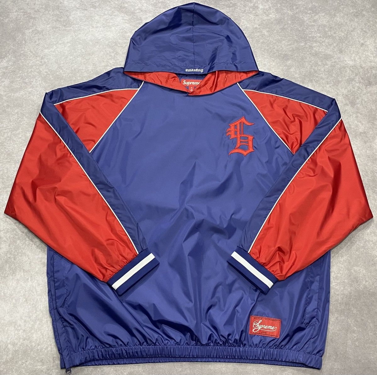 Supreme Supreme Hooded Warm Up Pullover Navy (FW23) Size US XL / EU 56 / 4 - 1 Thumbnail