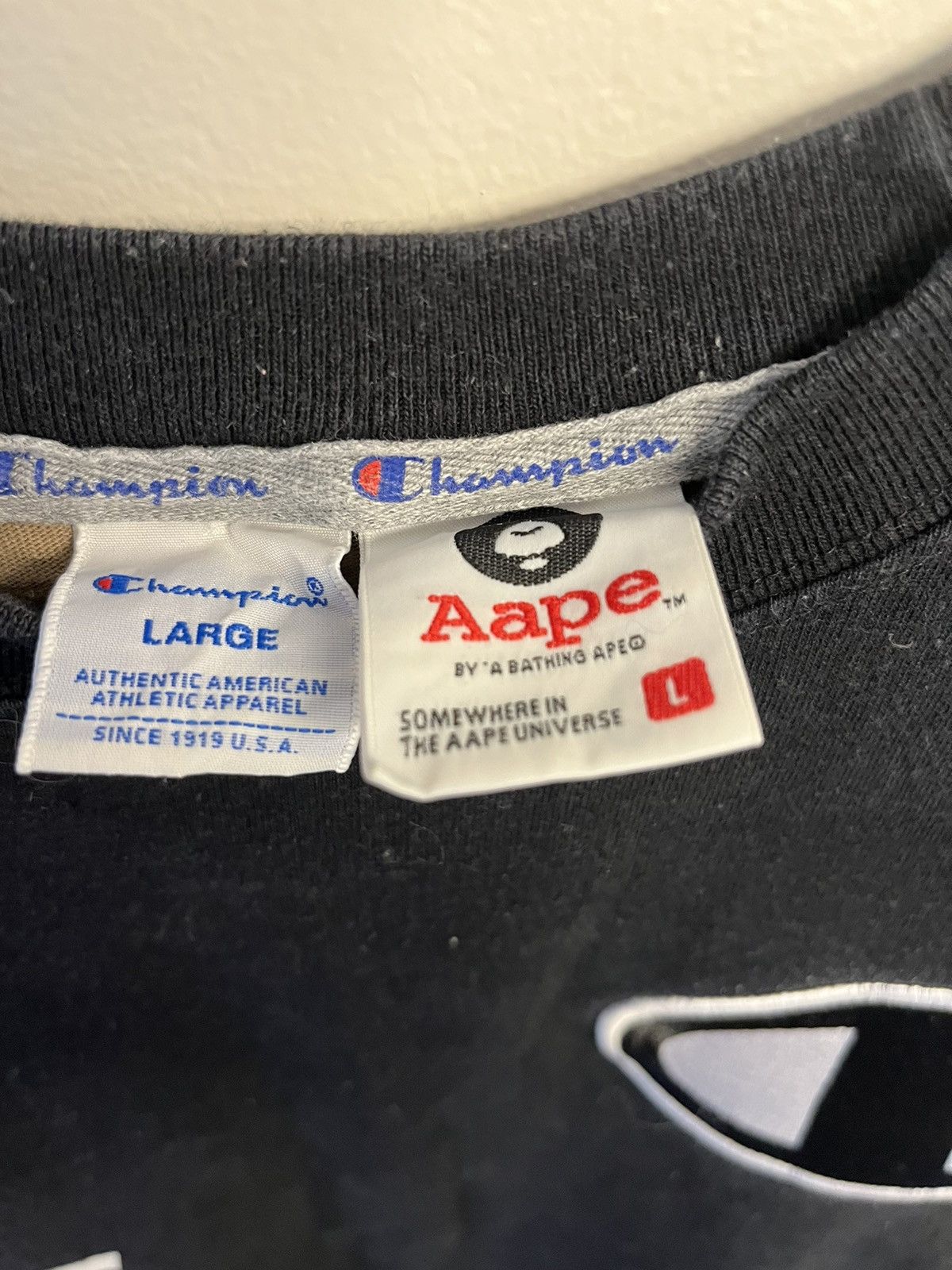 Aape Aape By A Bathing Ape x Champion Collab T-Shirt Black / Camo Size US L / EU 52-54 / 3 - 6 Thumbnail