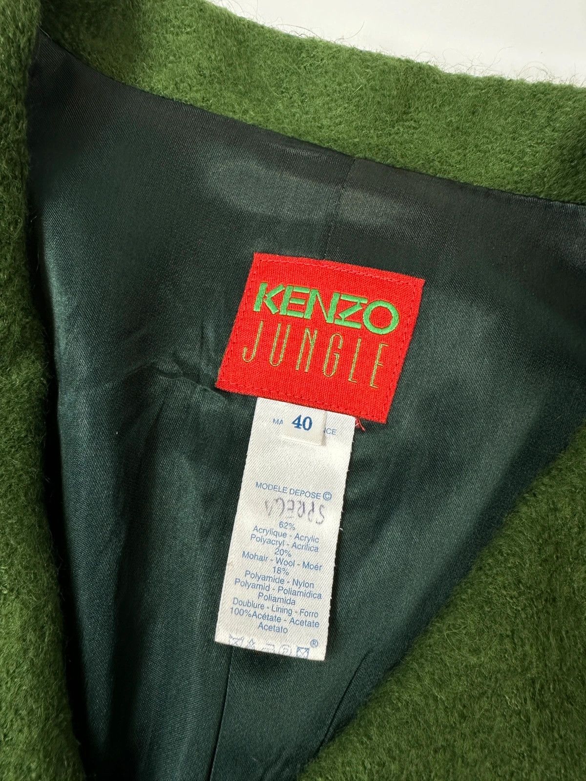 Kenzo Kenzo Jungle FW1990-98 Green Mohair Skirt & Jacket Full Set Size L / US 10 / IT 46 - 4 Thumbnail