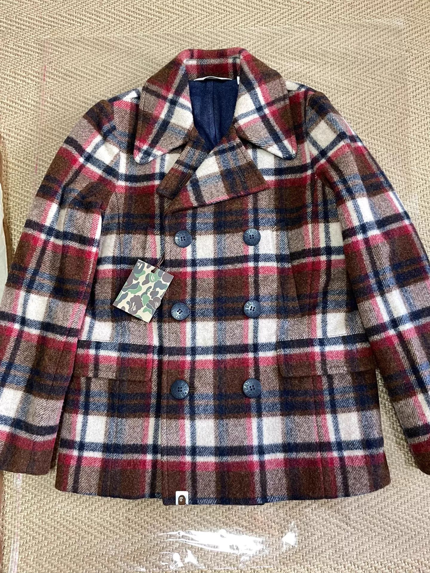 Bape BAPE CHECK 100% Wool Double-Breasted Overcoat Size S Size US S / EU 44-46 / 1 - 1 Thumbnail