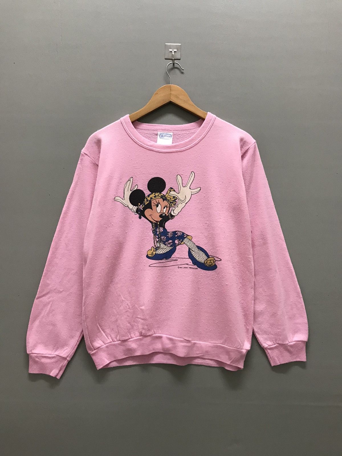 image of Cartoon Network x Mickey Mouse Vintage Minnie Mouse Walt Disney Sweatshirt in Pink (Size Large)