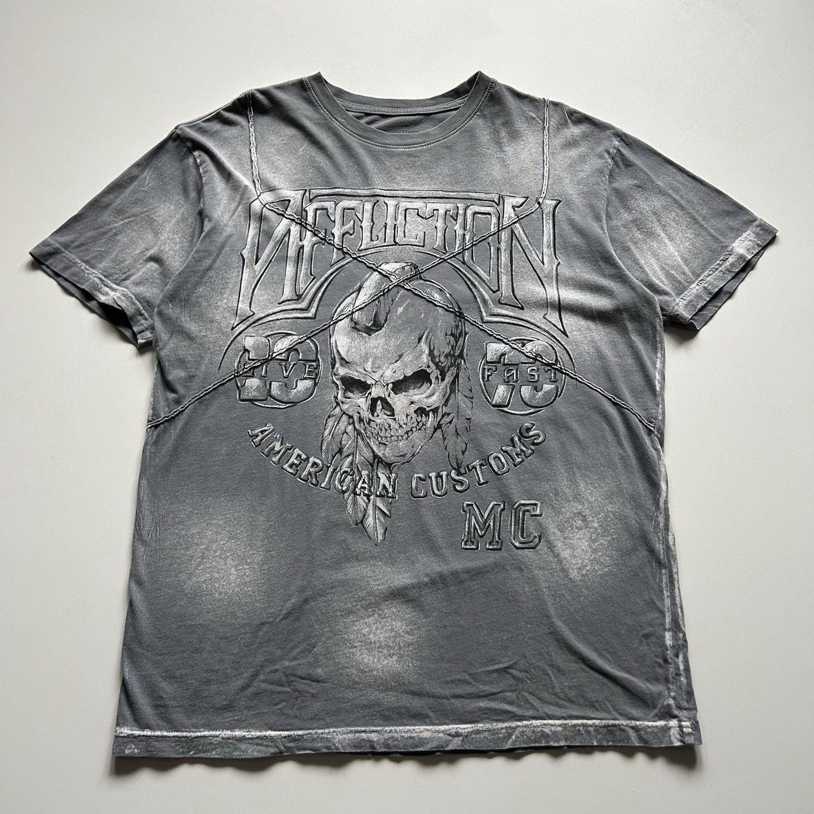 Vintage Affliction Motor Club T Shirt Large Y2K Made In USA
