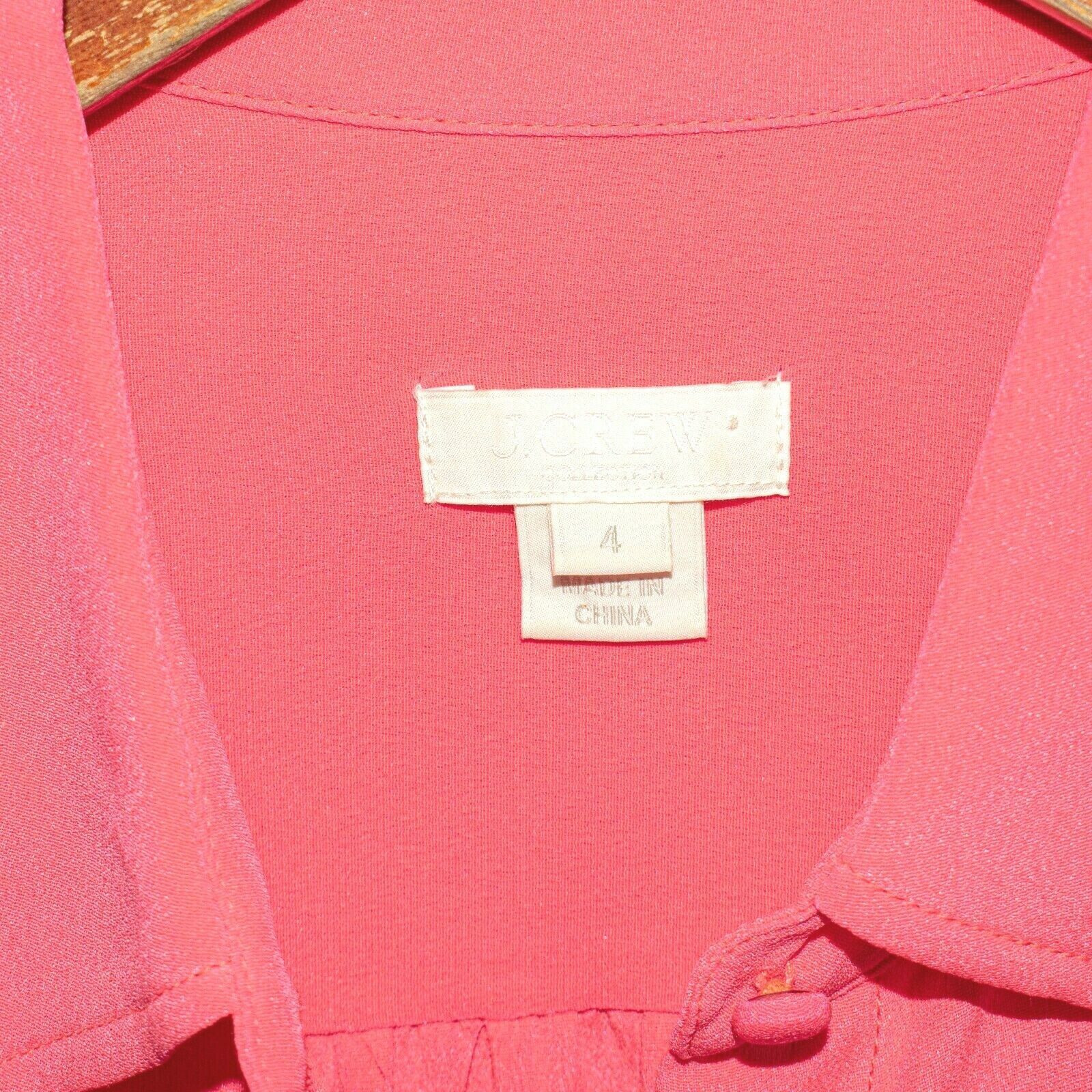 J.Crew J.Crew Collection Silk Coral Button Down Blouse Size 4 Size S / US 4 / IT 40 - 3 Thumbnail