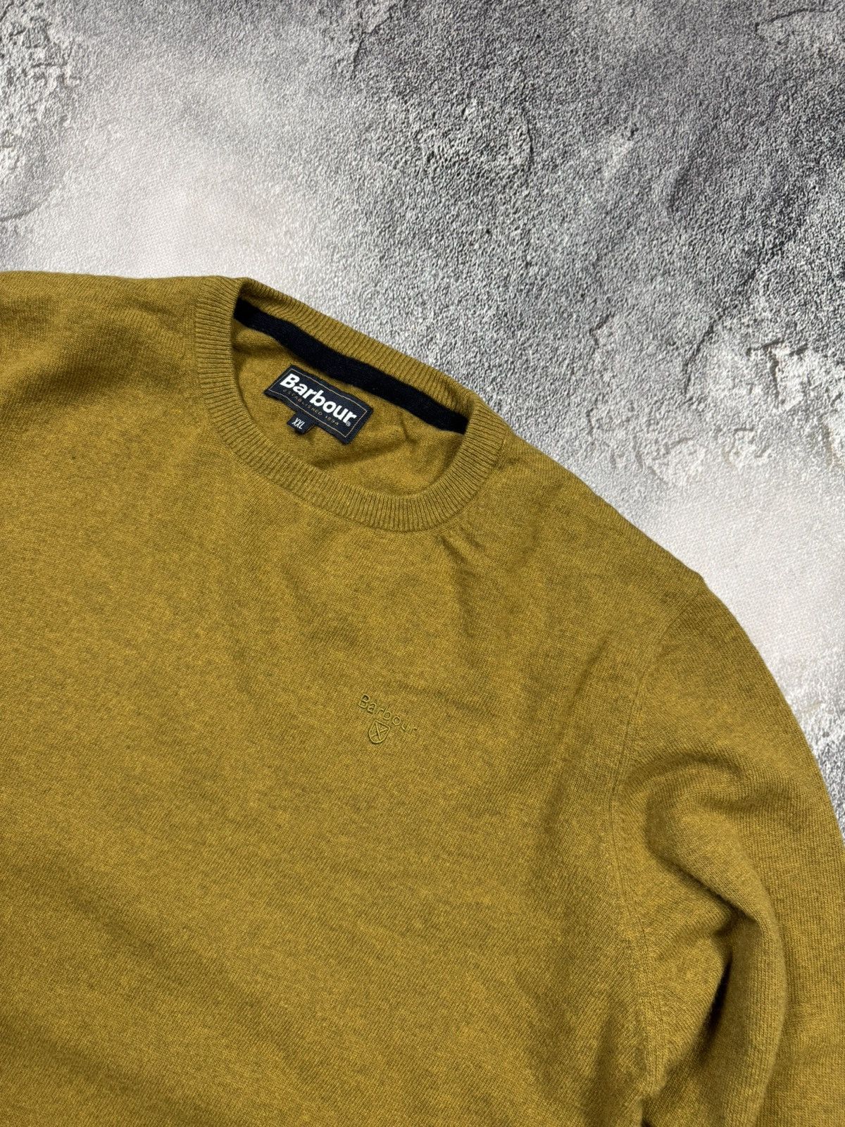 Barbour Barbour Essential Wool Crew Neck Sweater — Mustard Yellow Size US XXL / EU 58 / 5 - 2 Thumbnail