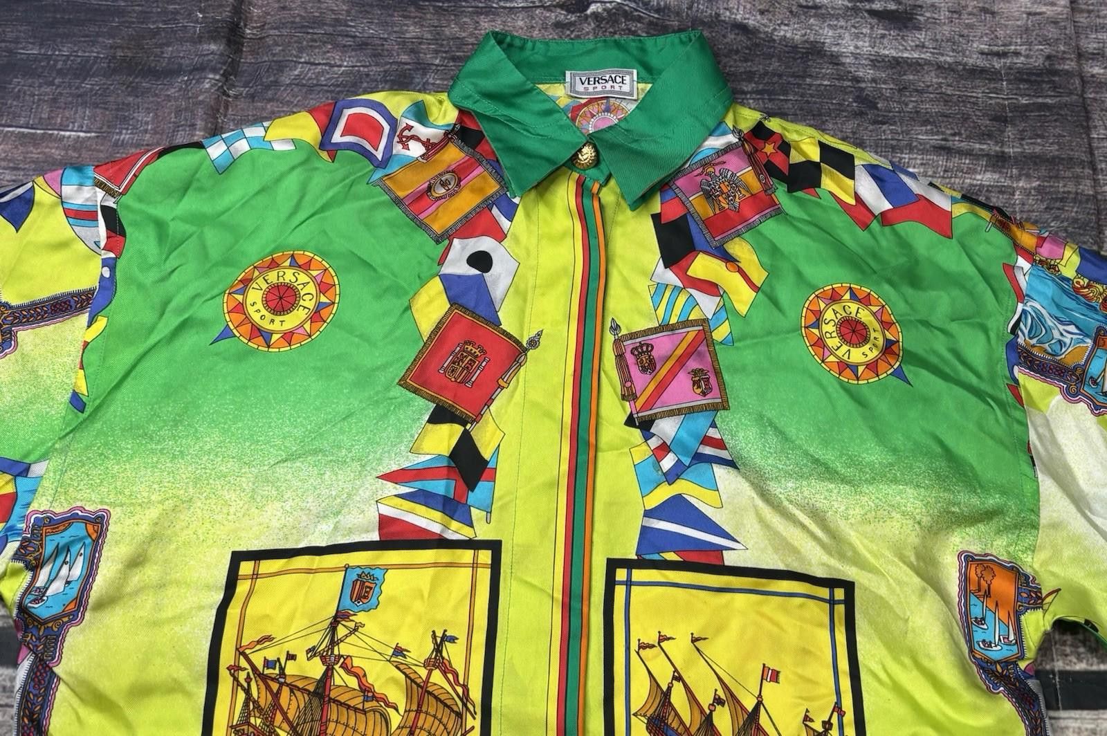 Versace Versace Sport Silk Shirt Mens IT 40 US M Sailboats Sun Italy Size US M / EU 48-50 / 2 - 4 Thumbnail
