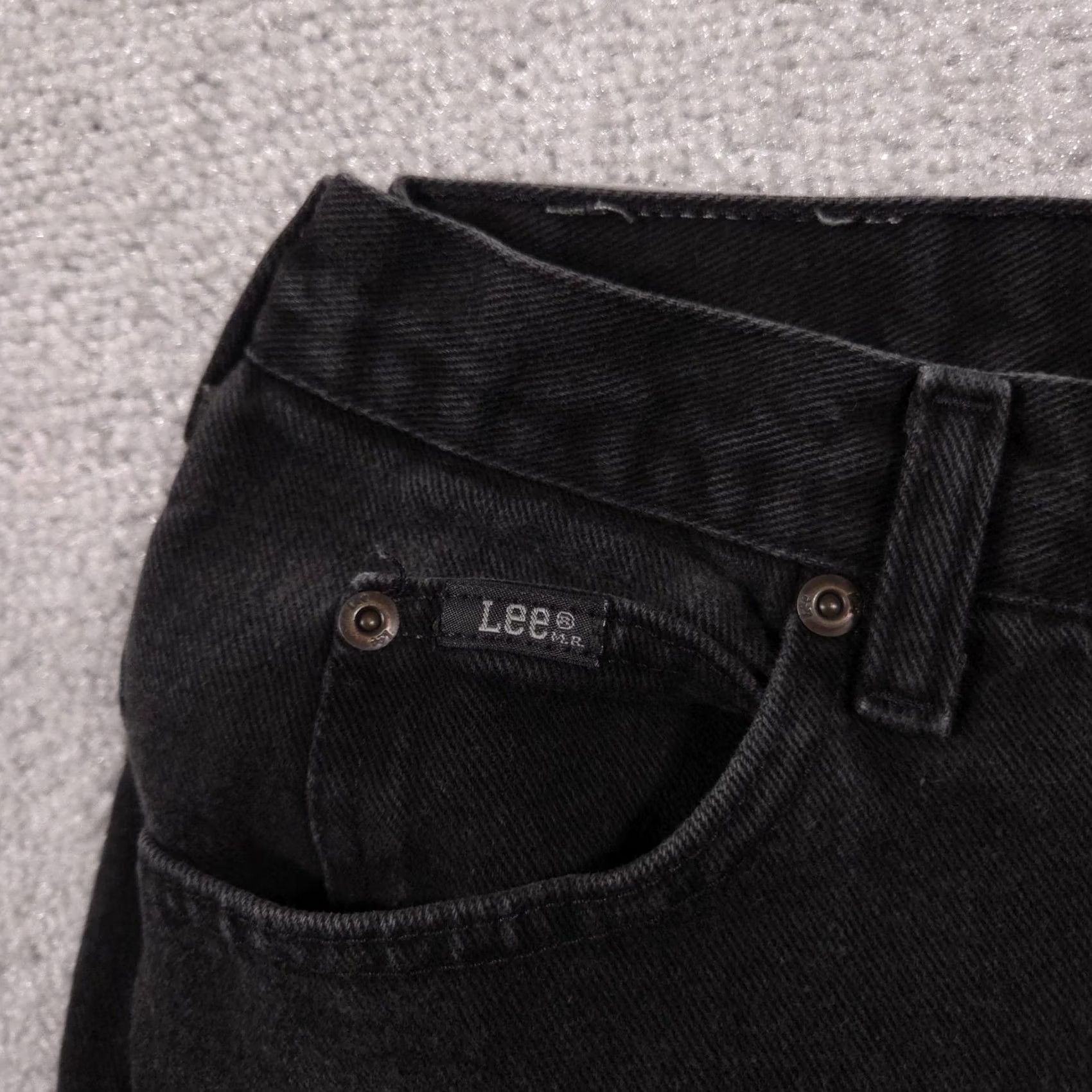 Lee VINTAGE? Lee Jeans Womens 12 Black Denim Tapered Leg High Rise 5-Pocket Zip Fly Lee Size 34" / US 12 / IT 48 - 4 Thumbnail