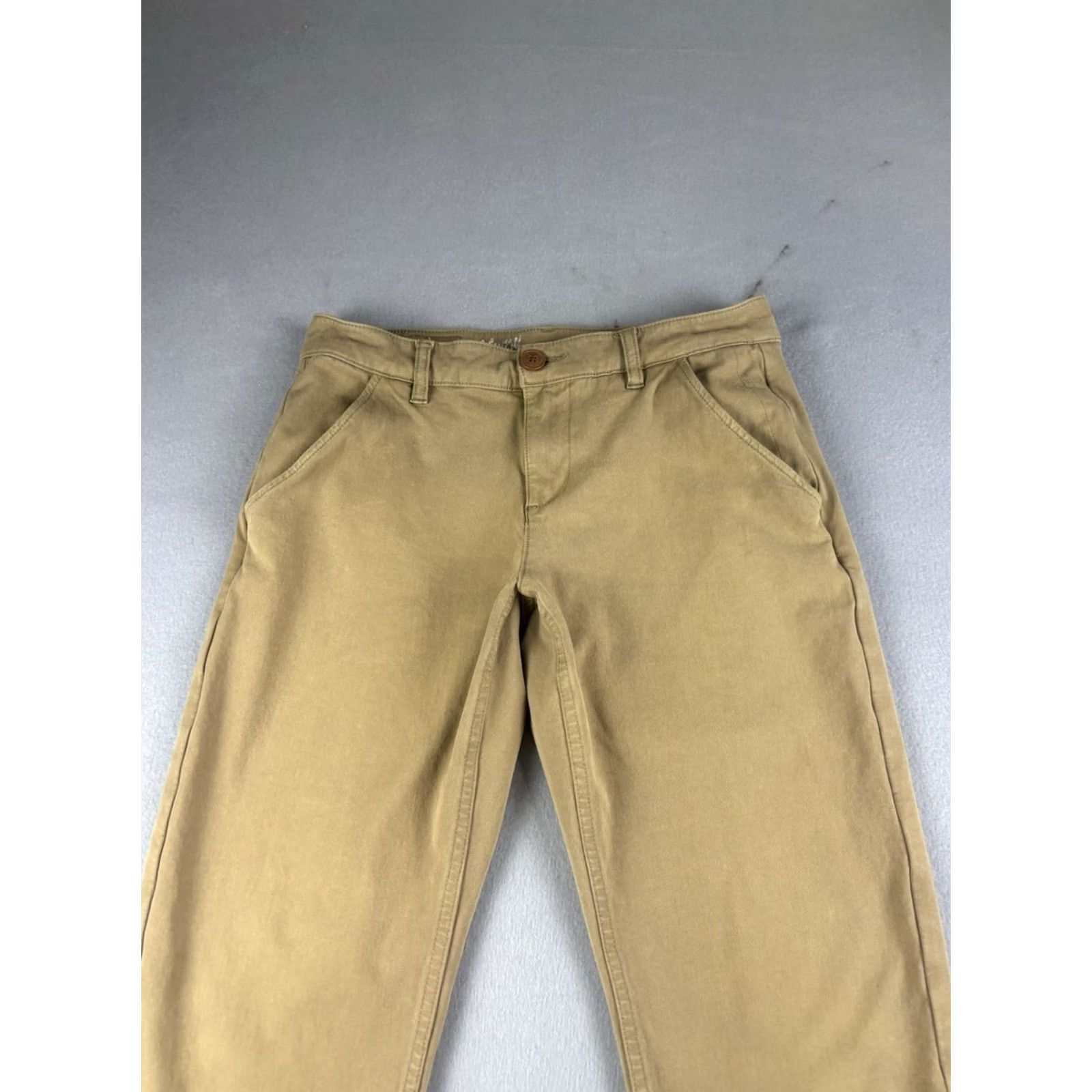 Vintage Mugsy Belmonts Pants Mens 30x32 Beige Stretch Chino Comfort Classic Casual Flat Front Straight Pockets 30 in Inseam Regular Mens Size US 30 / EU 46 - 2 Thumbnail