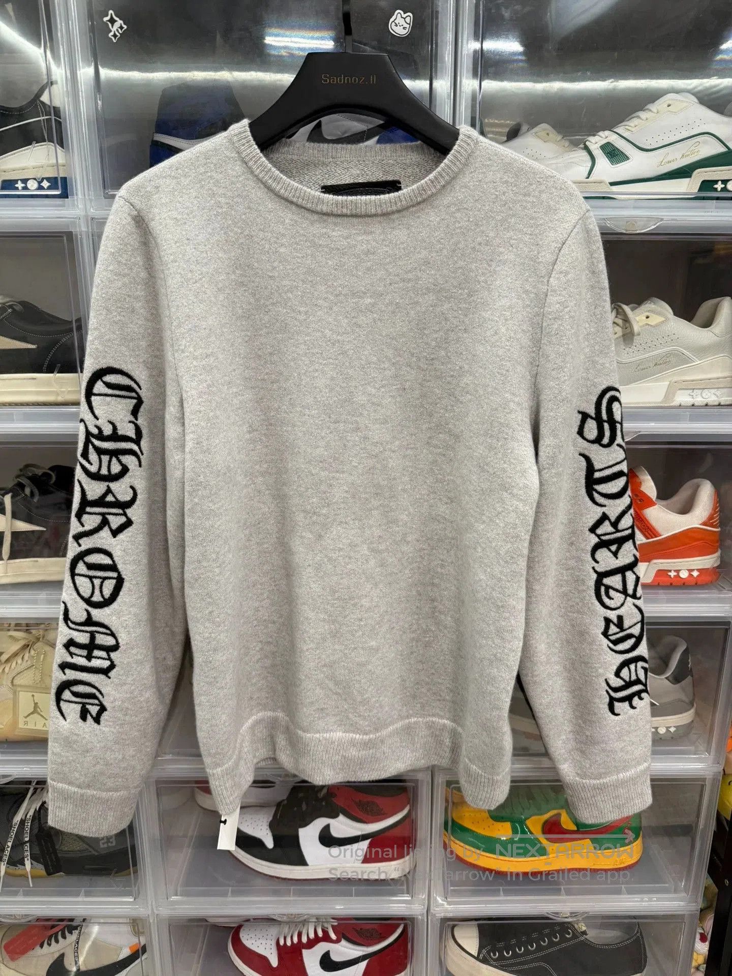 Chrome Hearts chrome hearts gray embroidered cashmere sweatshirt. Size US S / EU 44-46 / 1 - 1 Thumbnail