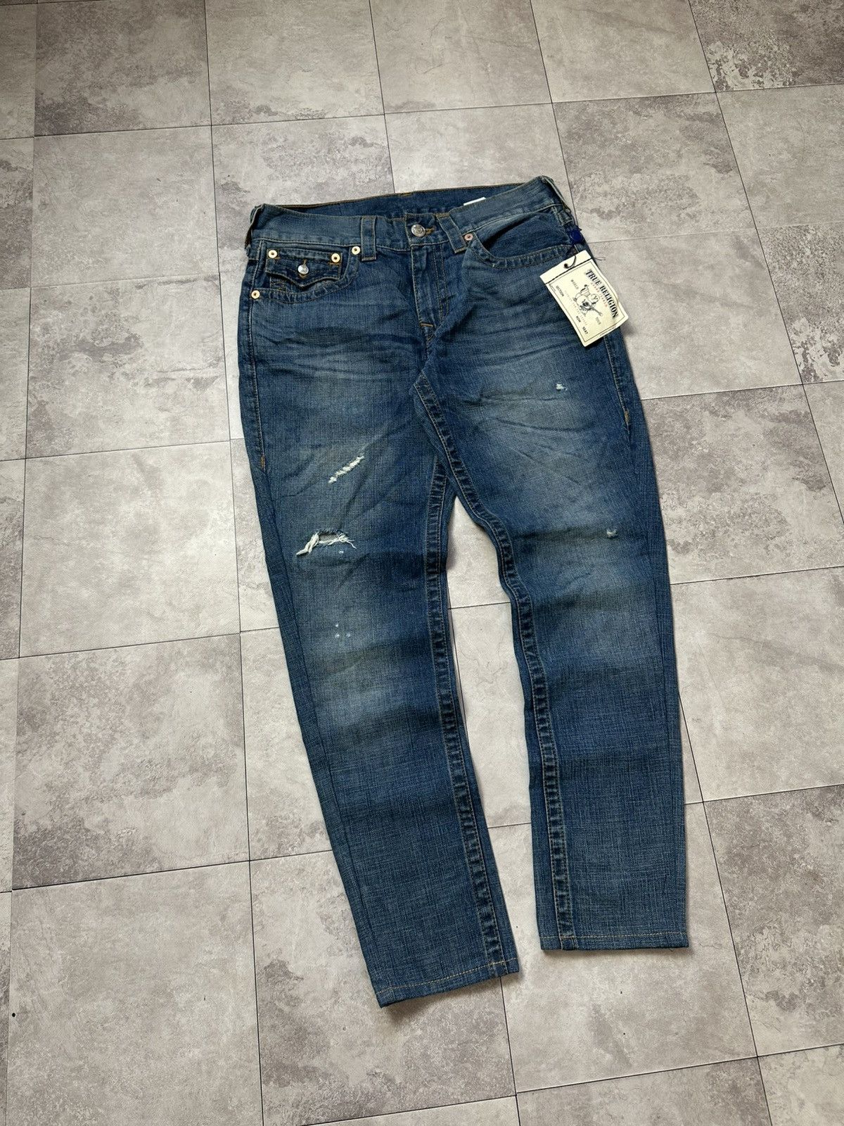 True Religion × Vintage Vintage Y2K True Religion Blue Denim Distressed Jeans Sz 32 Size US 32 / EU 48 - 3 Thumbnail