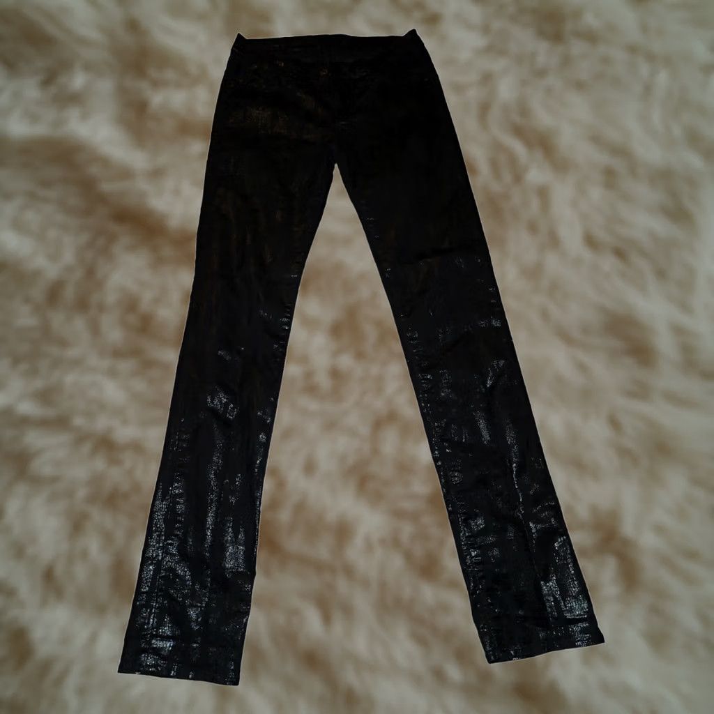 Vintage Rock & Republic Berlin Skinny Pants Women's 6M Black Alagator Print Stretch Jeans Jeggings 30in Inseam Space Black Logo Gothic Hipster 90s Womens Size 28" / US 6 / IT 42 - 1 Thumbnail