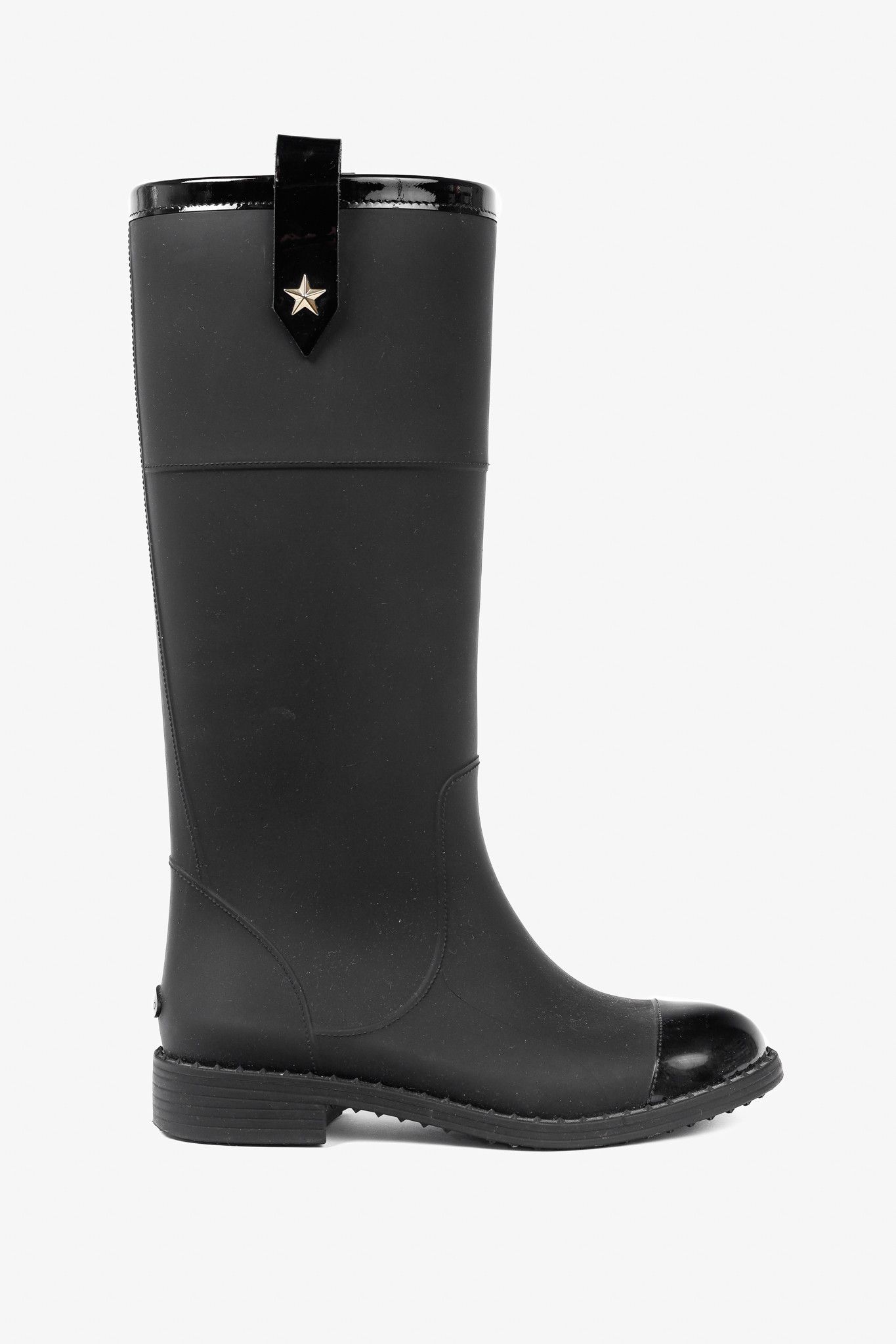 Jimmy Choo Jimmy Choo Edith Black Rubber Cap-Toe Rain Boots Size US 8.5 / IT 38.5 - 1 Thumbnail