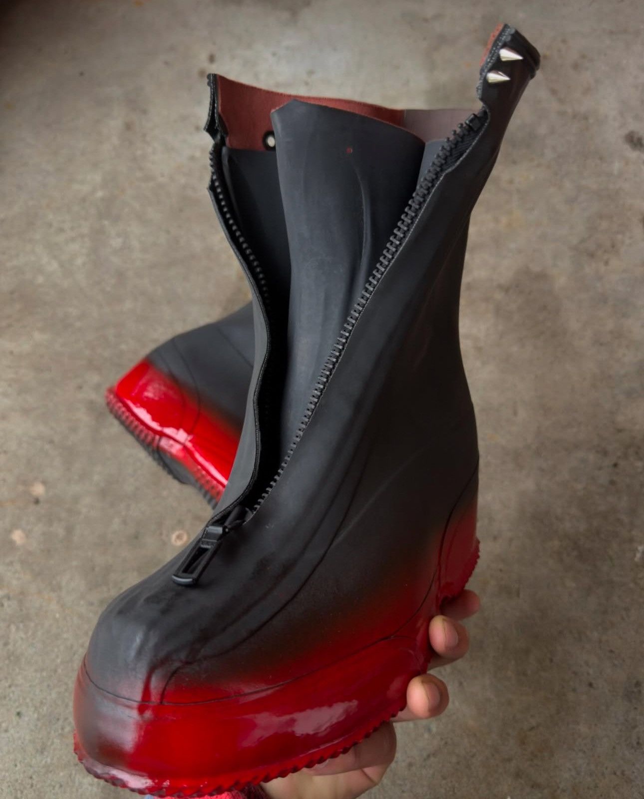 Vintage Blood Red Spiked Dune Boots Size US 9.5 / EU 42-43 - 6 Thumbnail