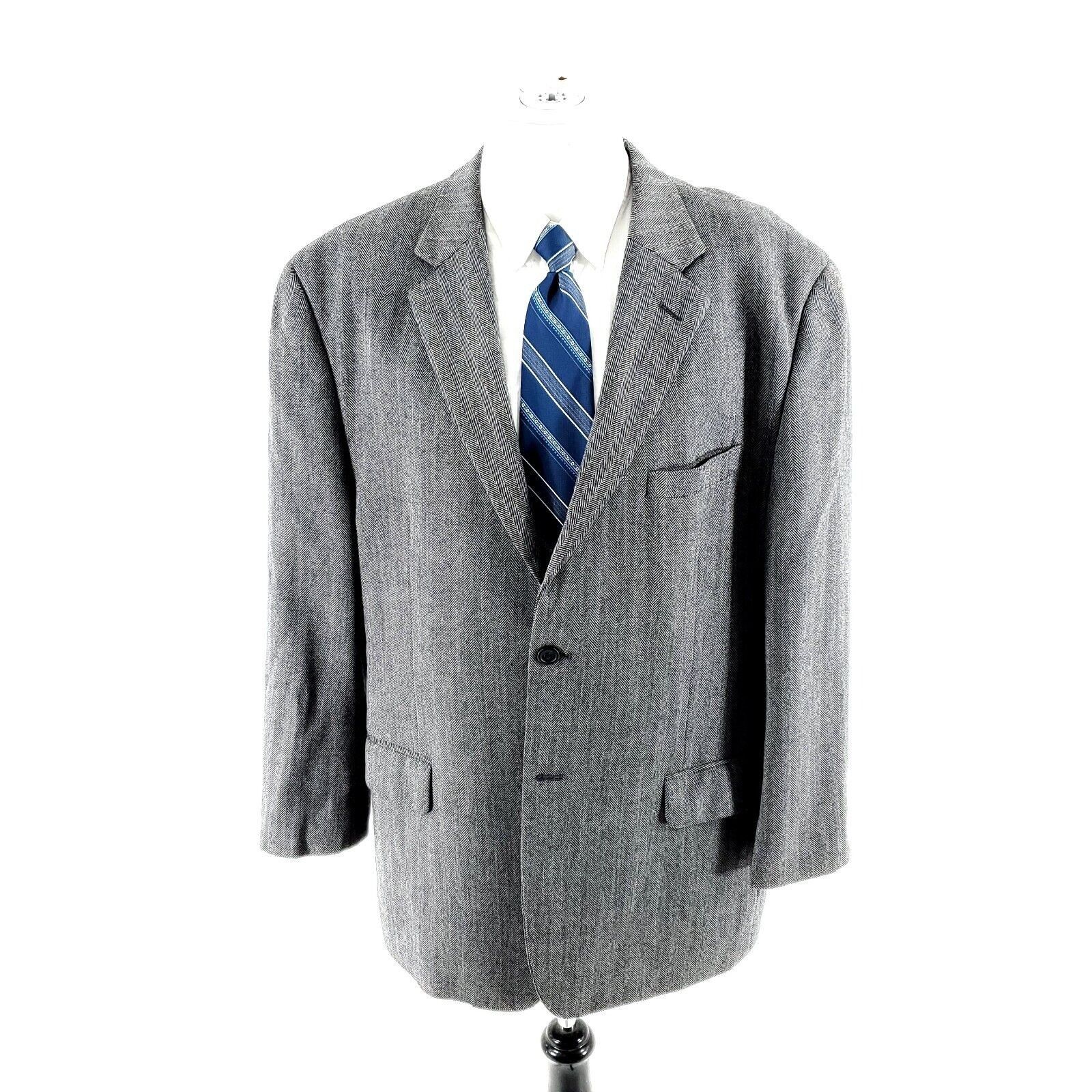 Joseph & Feiss Joseph & Feiss Gold Tweed Lambswool 2 Button Sport Coat 44R Size 44R - 3 Thumbnail