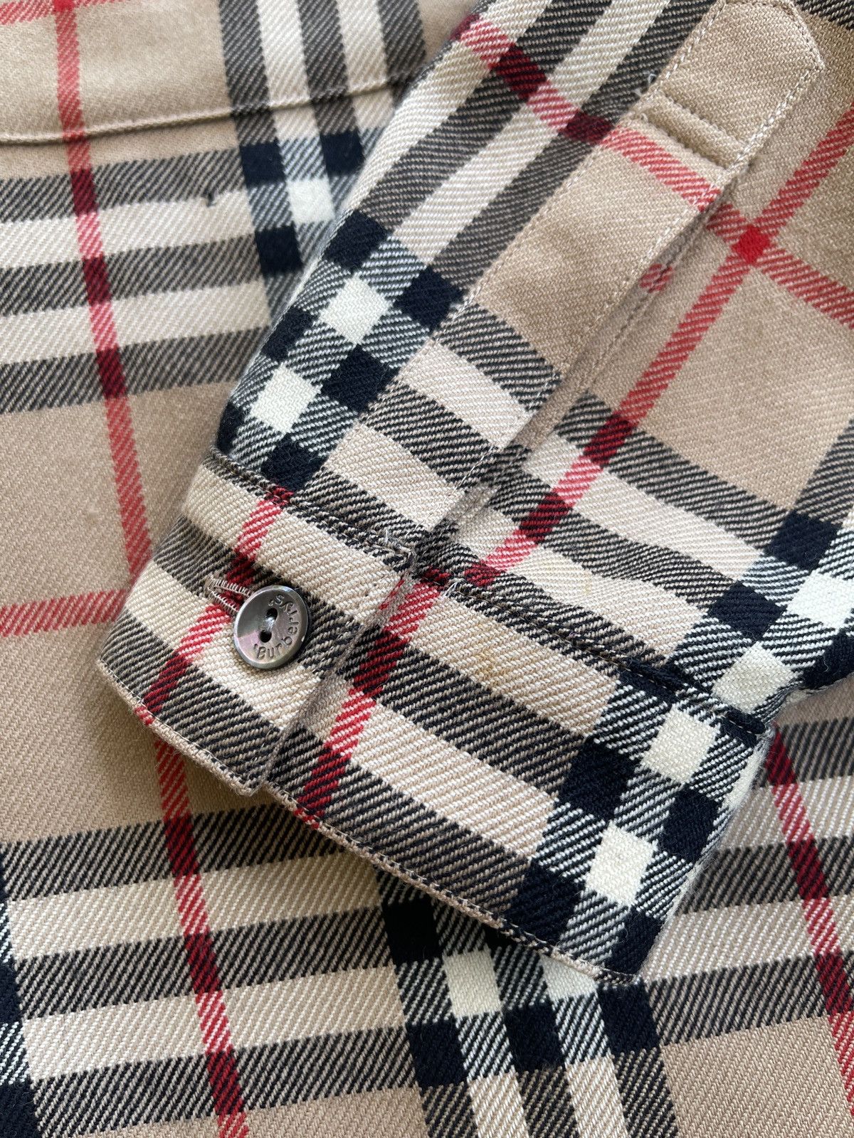 Burberry Oversized Burberrys Nova Checked Wool Vintage Shirt Size L / US 10 / IT 46 - 17 Thumbnail