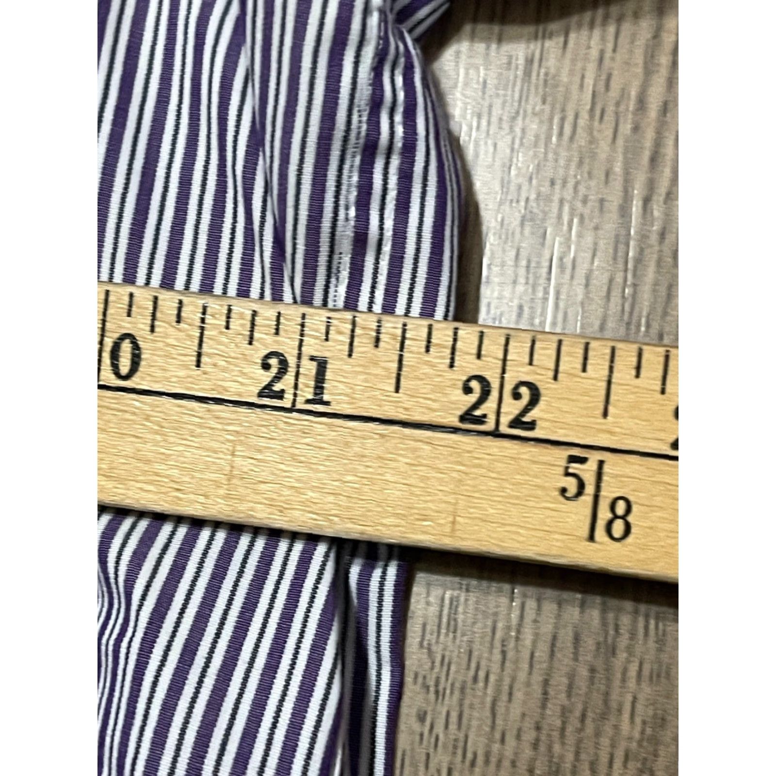 Ralph Lauren Lauren Ralph Lauren Shirt Men XL Purple White Striped Button Up Non Iron - Casual, Regular Fit, Long Sleeve, Collared, Free Return Size US XL / EU 56 / 4 - 7 Thumbnail