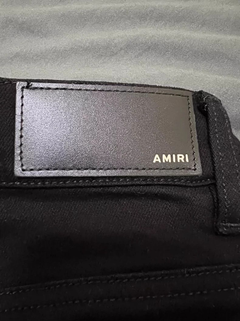 Amiri Amiri 18FW Flash diamond cashew flower patchwork black jean Size US 32 / EU 48 - 3 Thumbnail