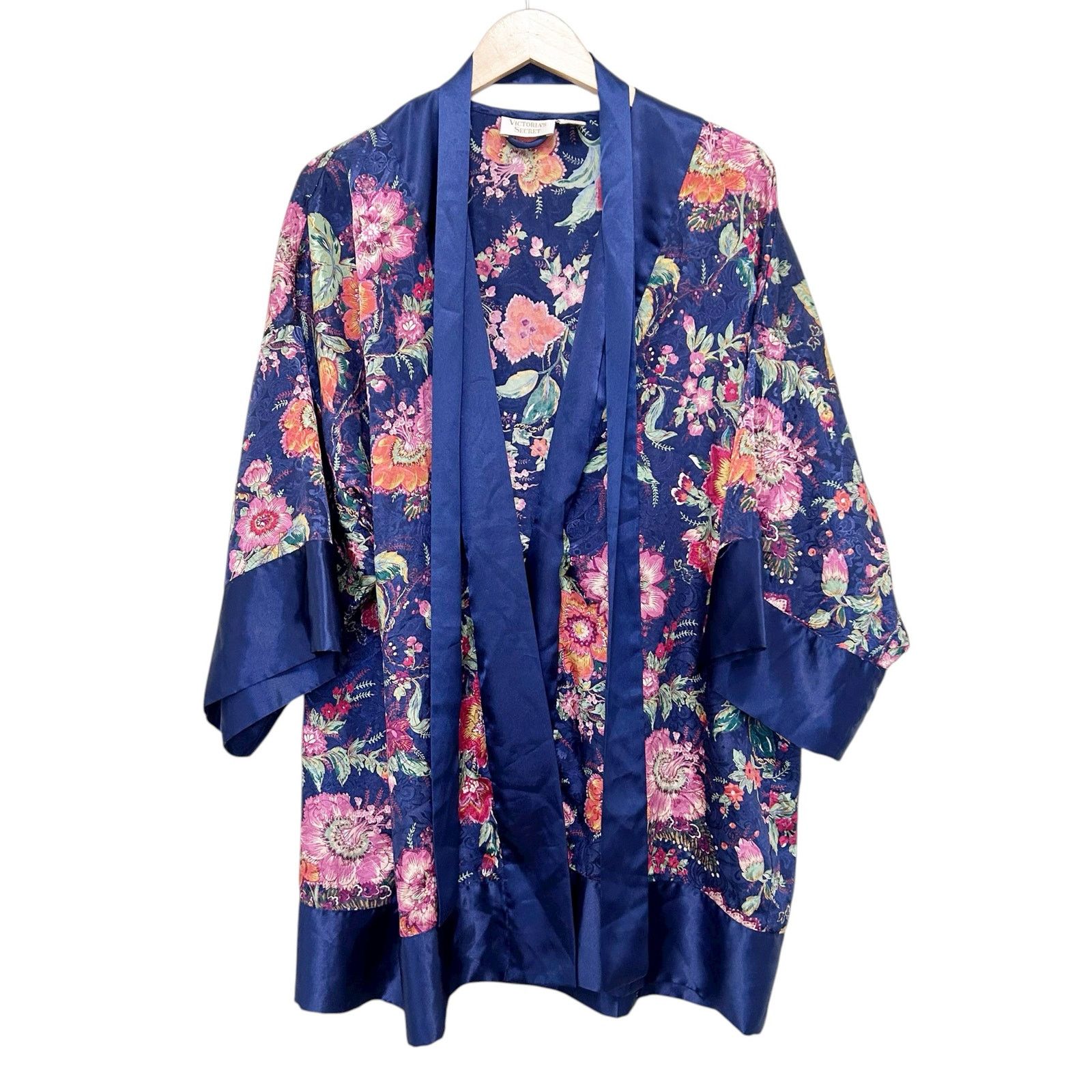 Victoria's Secret Vintage Gold Label Victoria's Secret Blue Floral Kimono OSFA Size M / US 6-8 / IT 42-44 - 1 Thumbnail