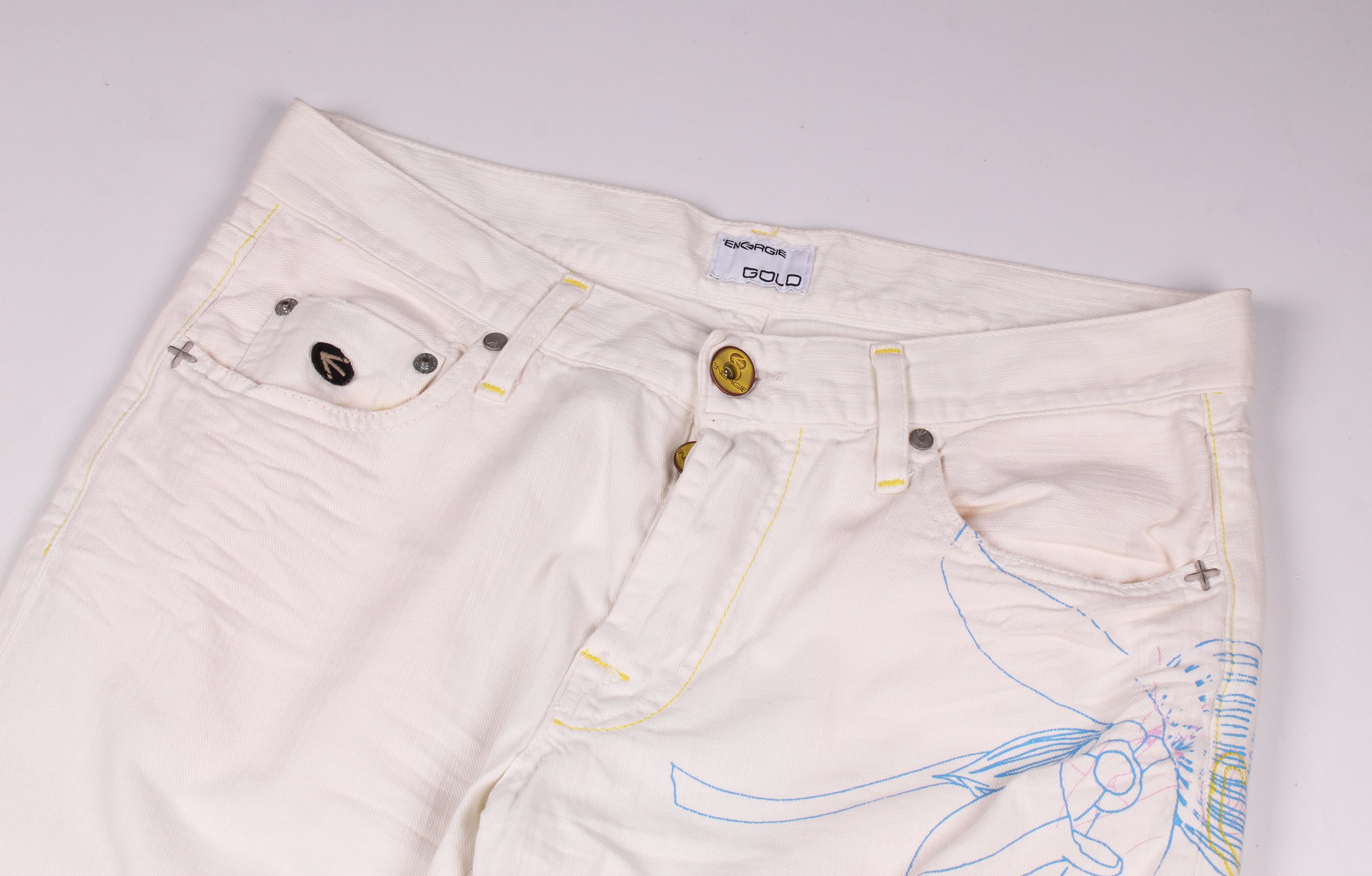 Energie Vintage Energie Gold by Miss Sixty Y2K Grunge Printed Jeans Size US 33 - 2 Thumbnail
