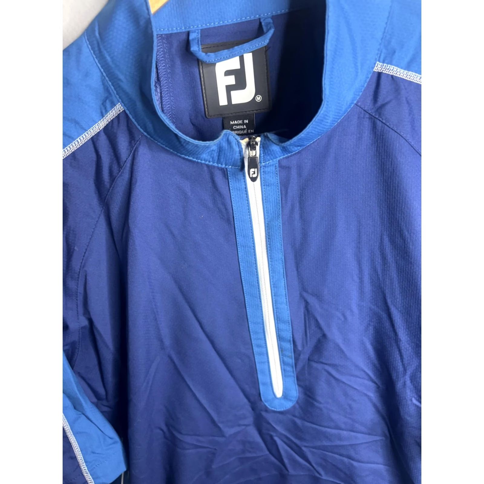 Footjoy FootJoy Jacket Mens M Blue Colorblock Windbreaker Half Zip Golf Pullover Lightweight Pockets Zip Front 1/2 Zip Casual Activewear Size US M / EU 48-50 / 2 - 3 Thumbnail