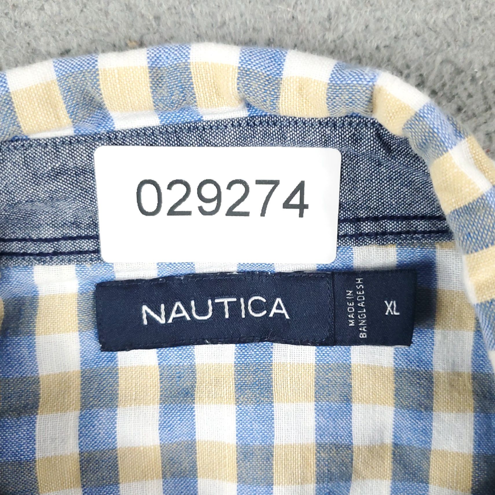 Nautica Nautica Shirt Mens XL Blue Beige Plaid Button-Up Short Sleeve Classic Casual Shirt Mens XL Blue Beige Plaid Size US XL / EU 56 / 4 - 7 Thumbnail