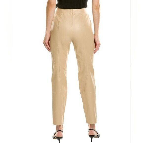 Lafayette 148 Lafayette 148 New York Cream Beige Leather Pants Size Large Size 34" / US 12 / IT 48 - 8 Thumbnail