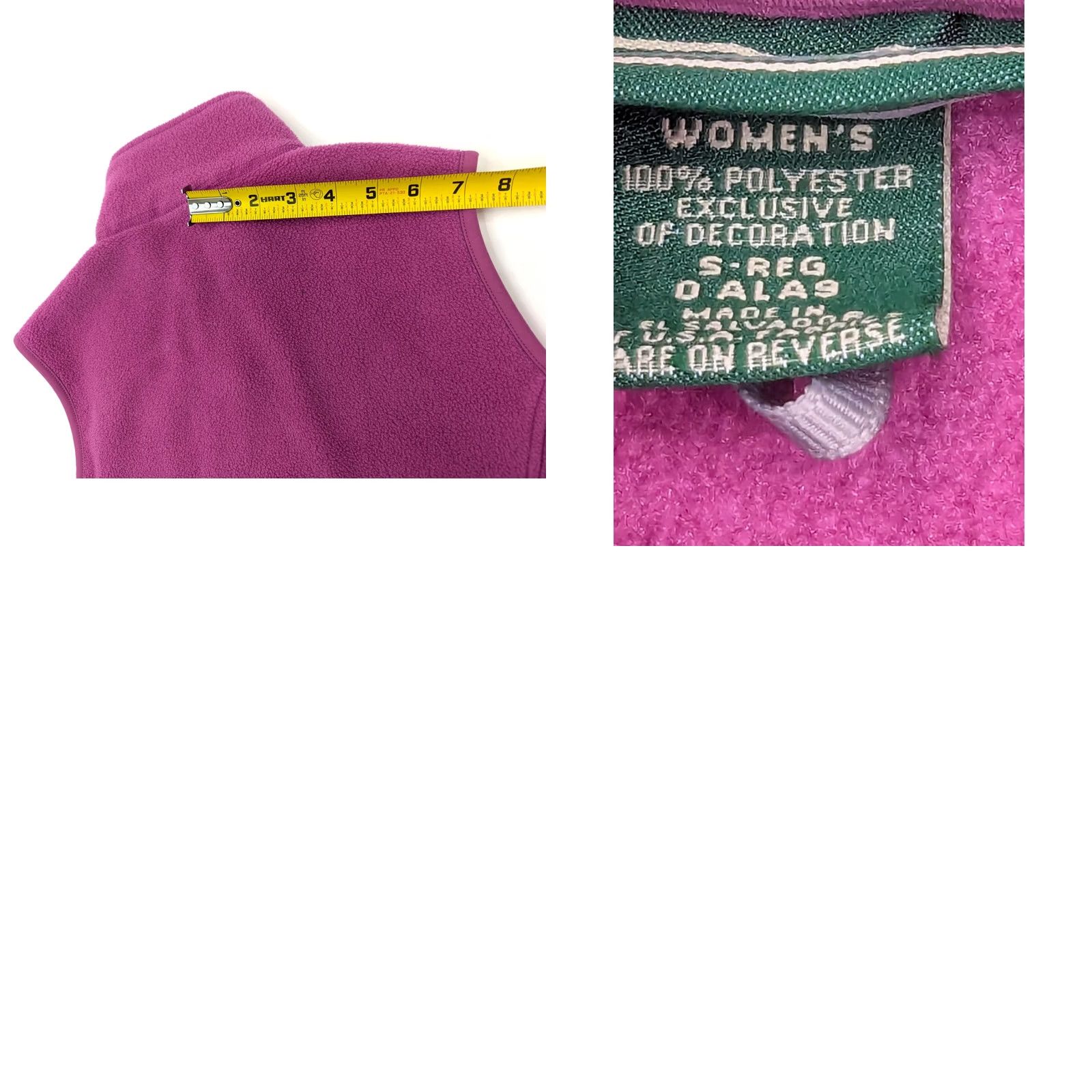 Vintage Columbia Vest Women S-Reg Polartec Fleece Zip Mock Neck Recycled Polyester Berry Purple Outdoor All Seasons Full Zip Pockets Size S / US 4 / IT 40 - 9 Thumbnail