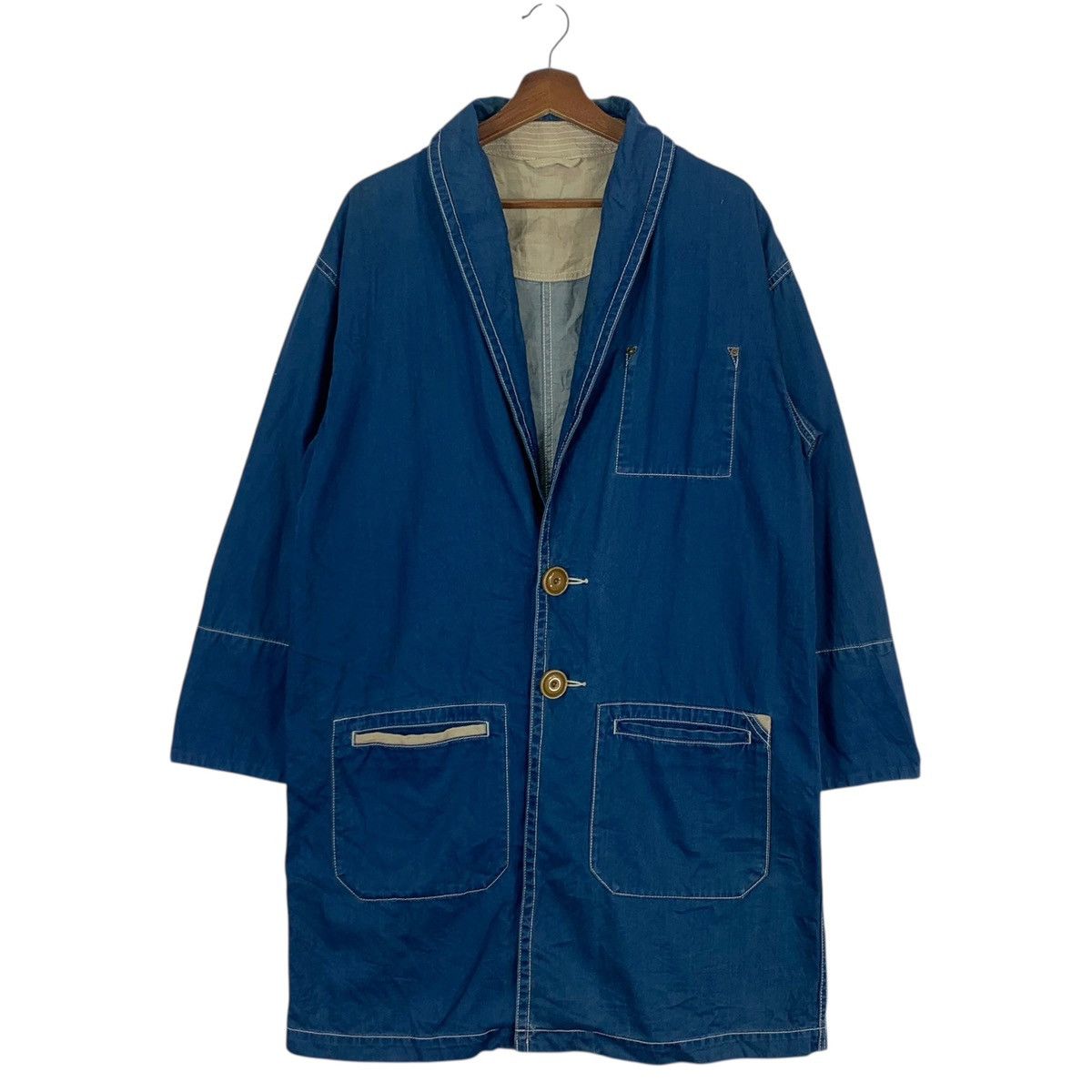 Vintage Vintage Beardsley Habillement Quotidien Long Chore Jacket Size US M / EU 48-50 / 2 - 1 Thumbnail