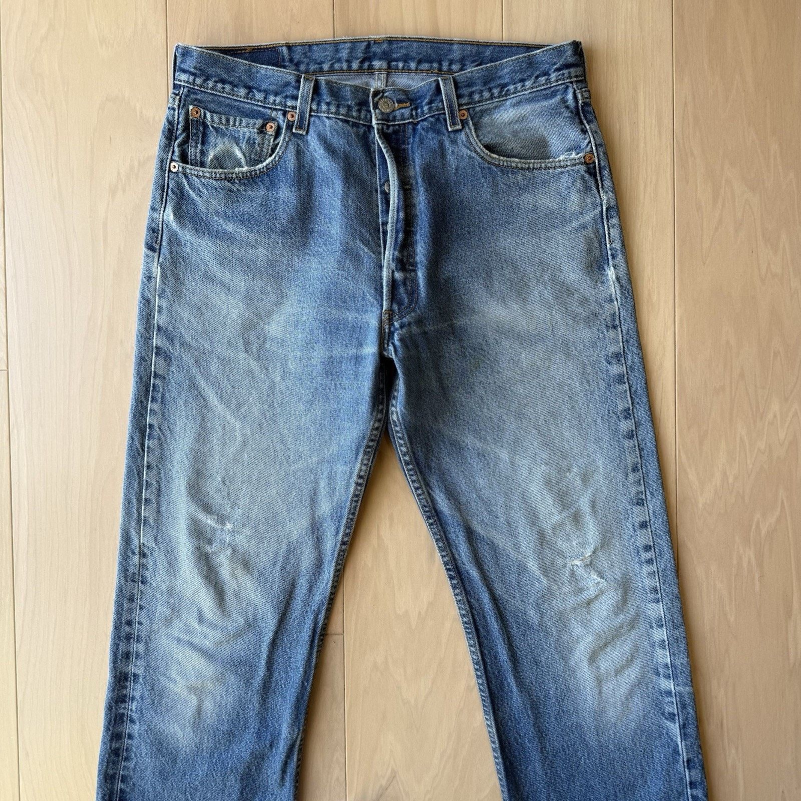 Levi's × Vintage Vintage Levis 501 Jeans 34 Blue Straight Leg Denim USA Size US 34 / EU 50 - 3 Thumbnail