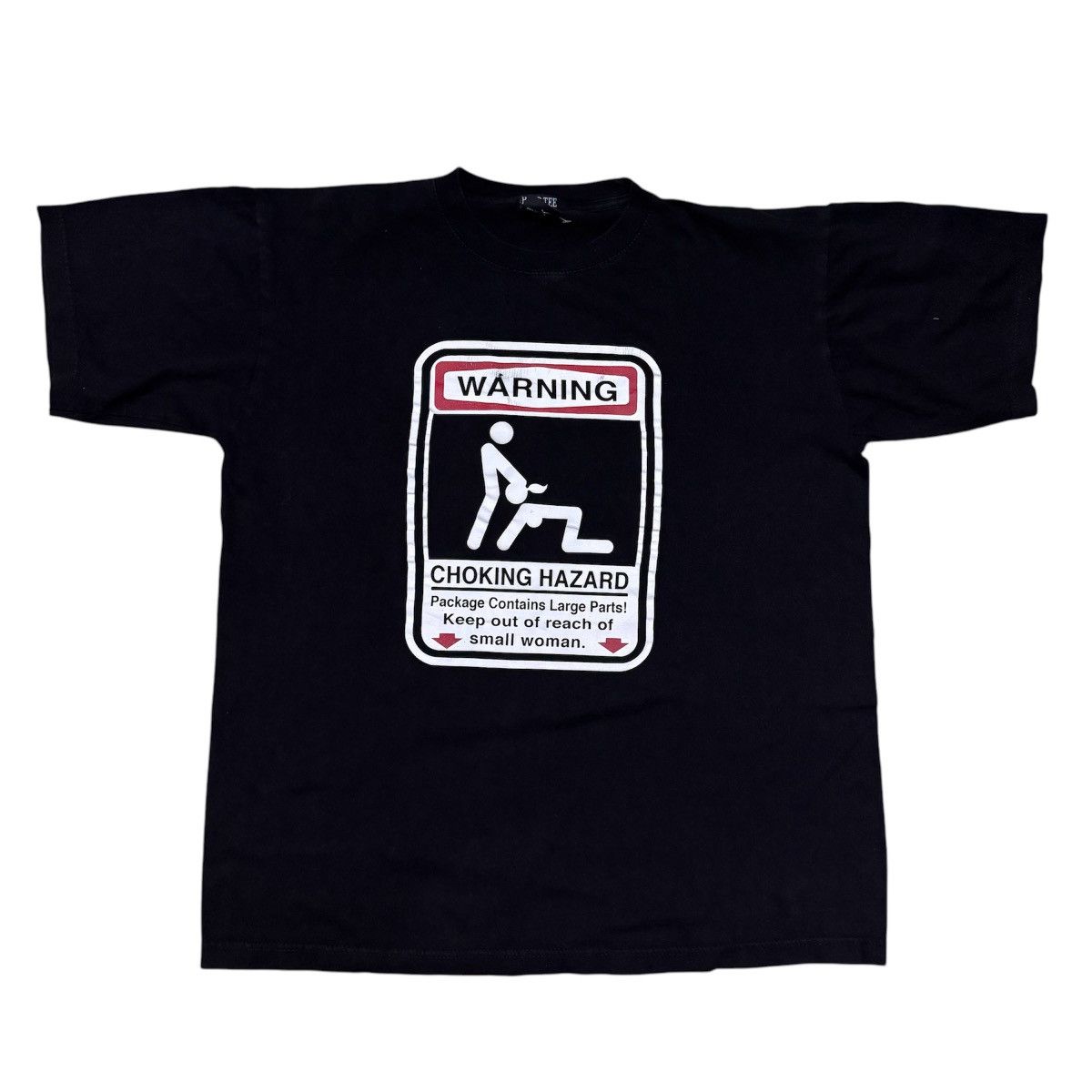 Vintage Warning Choking Hazard Big Logo T Shirt Size US XL / EU 56 / 4 - 1 Thumbnail