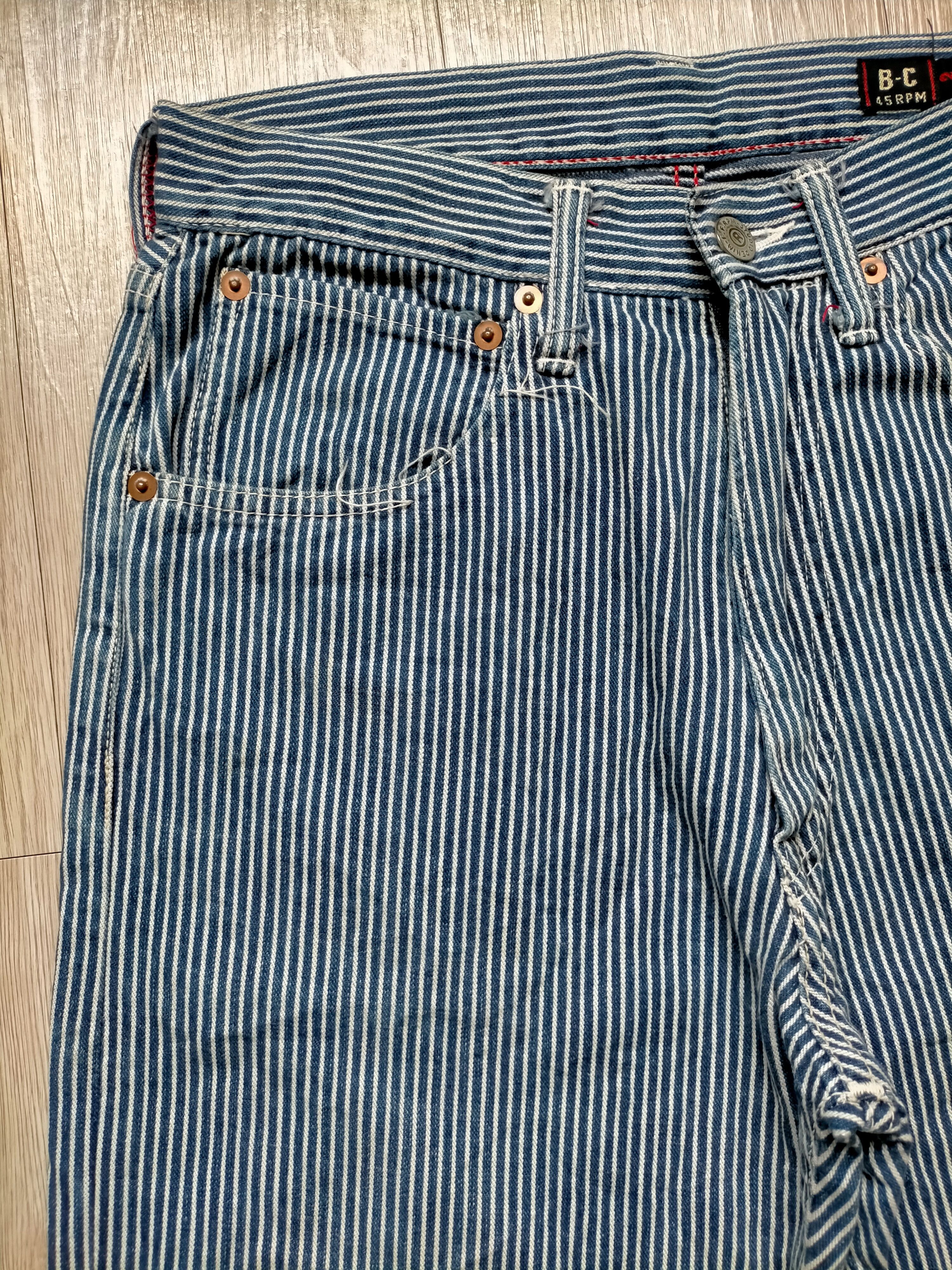 45rpm 45rpm Hickory Stripe Japan Denim pants Size US 28 / EU 44 - 4 Thumbnail