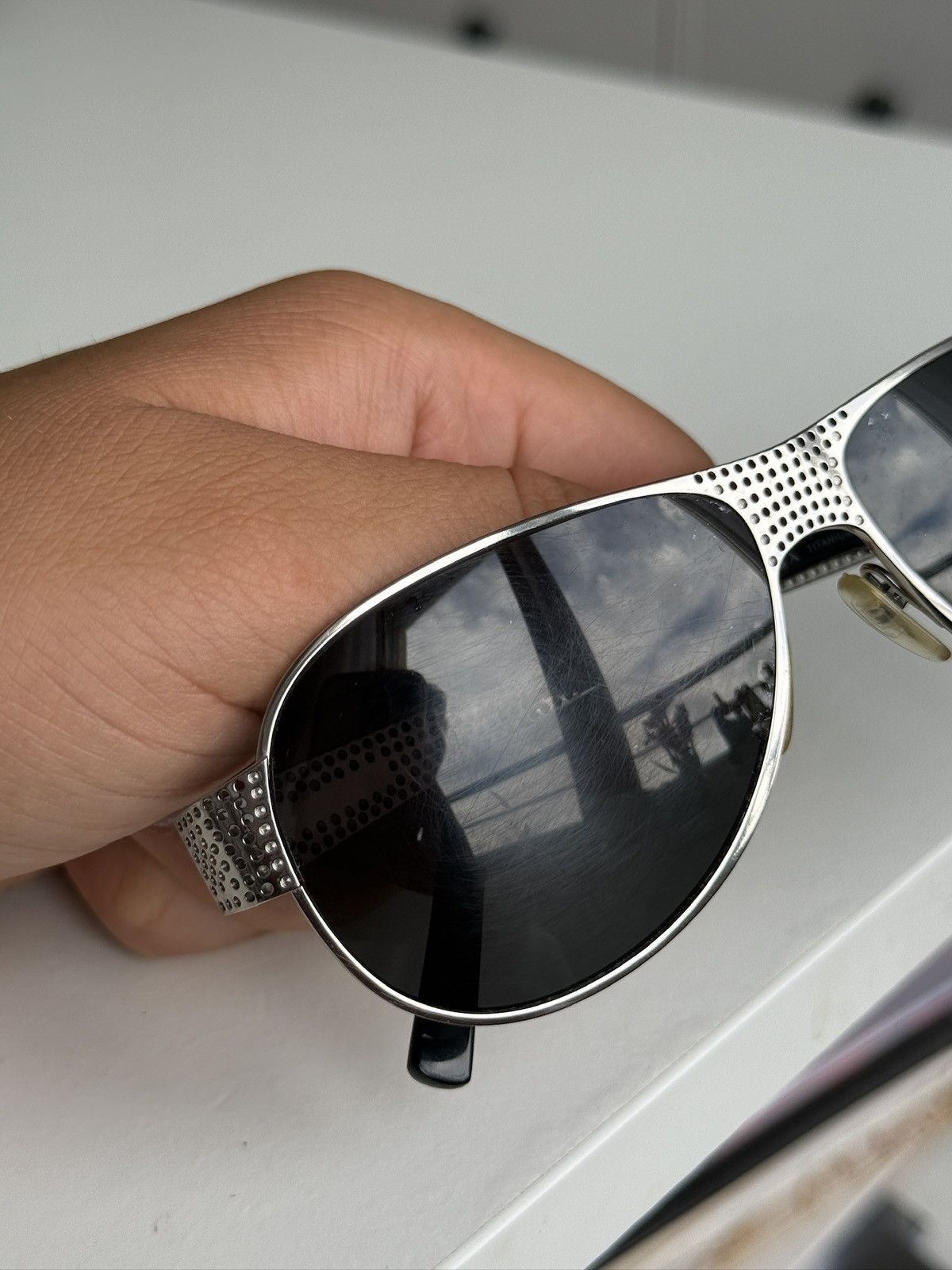 Prada Prada titanium aviator sunglasses designer luxury old money Size ONE SIZE - 10 Thumbnail