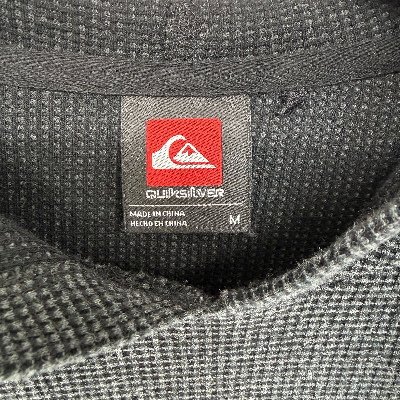Quiksilver Vintage QuickSilver Hoodie Hooded Thermal Sweater M Waffle K Size US M / EU 48-50 / 2 - 4 Thumbnail