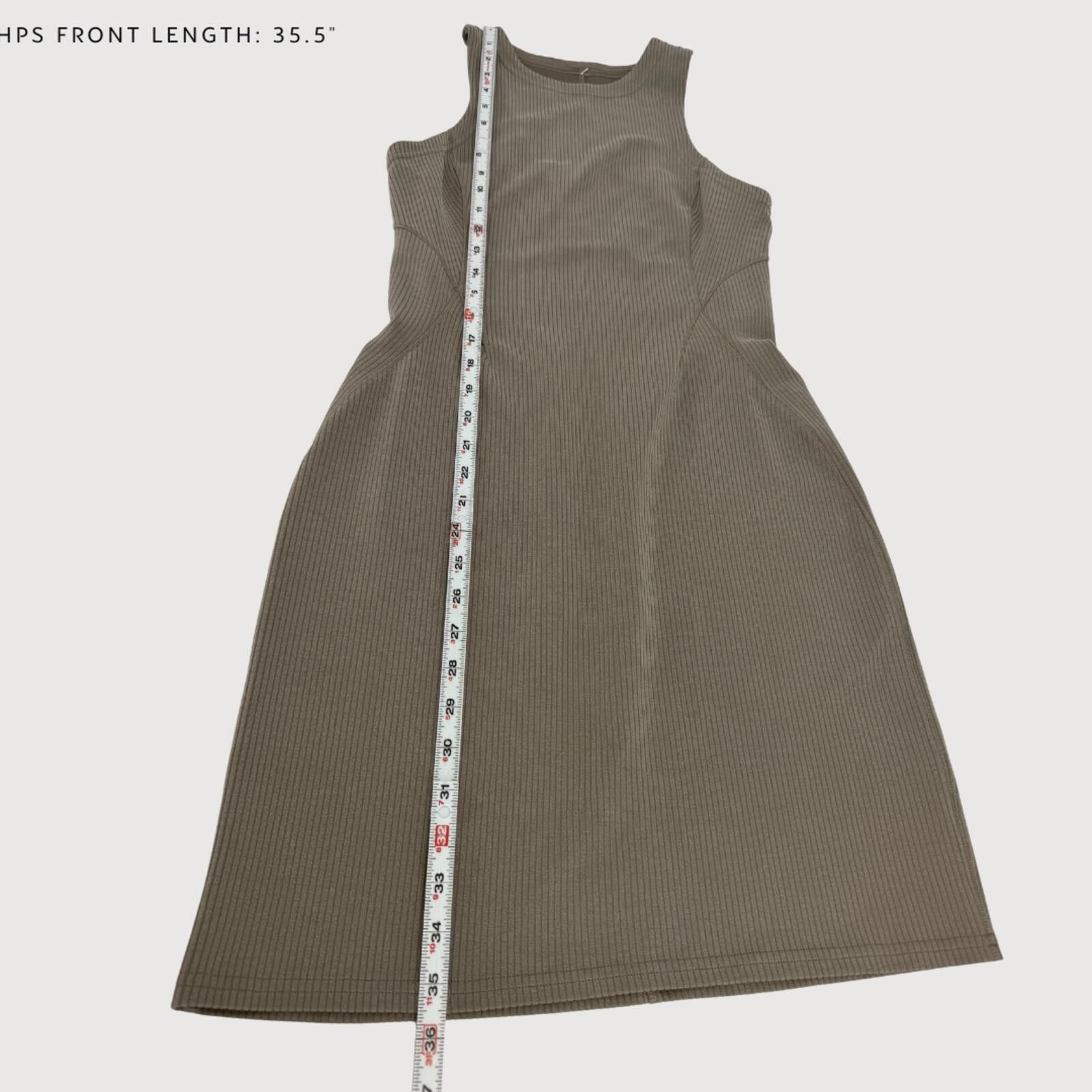 Lululemon Lululemon Softstreme Ribbed Tank Dress Slim Fit Olive 6 Size M / US 6-8 / IT 42-44 - 6 Thumbnail