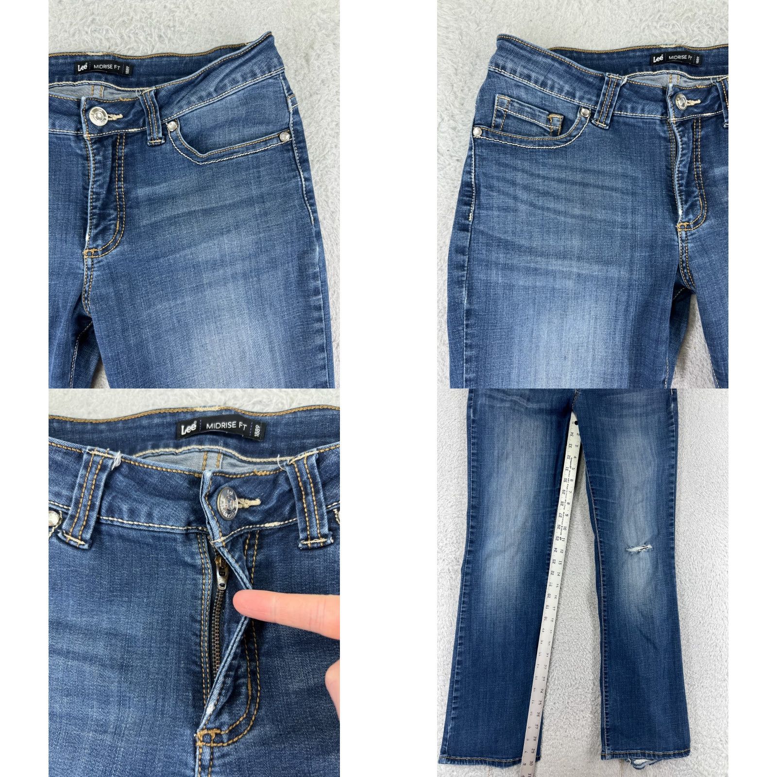 Lee Lee Jeans Women's Jeans 10 Blue Denim Bootcut Mid Rise Stretch Size 32" / US 10 / IT 46 - 8 Thumbnail