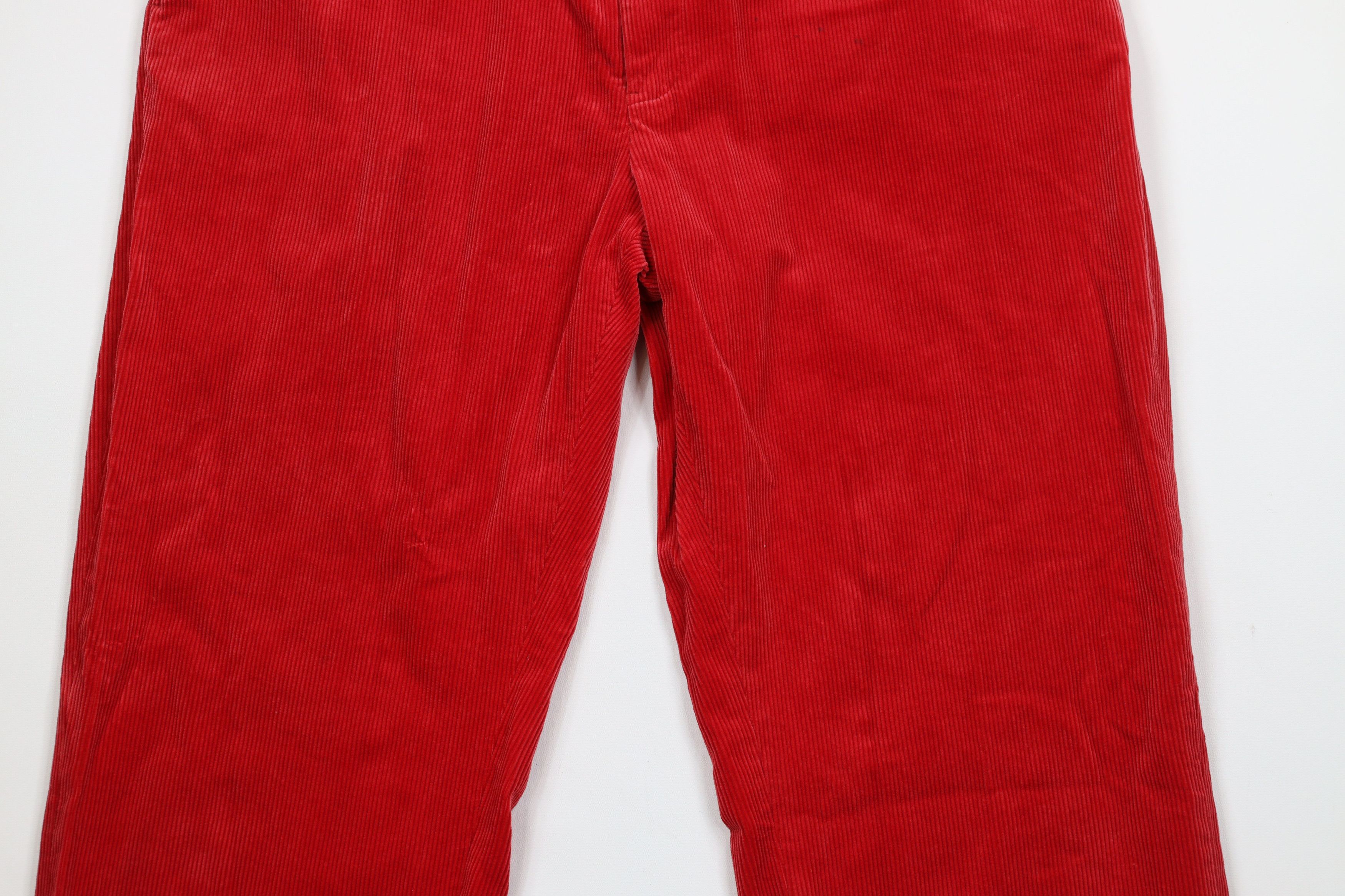 Ralph Lauren × Vintage Vintage 90s Ralph Lauren Heavy Wide Leg Corduroy Pants Red Size US 36 / EU 52 - 3 Thumbnail