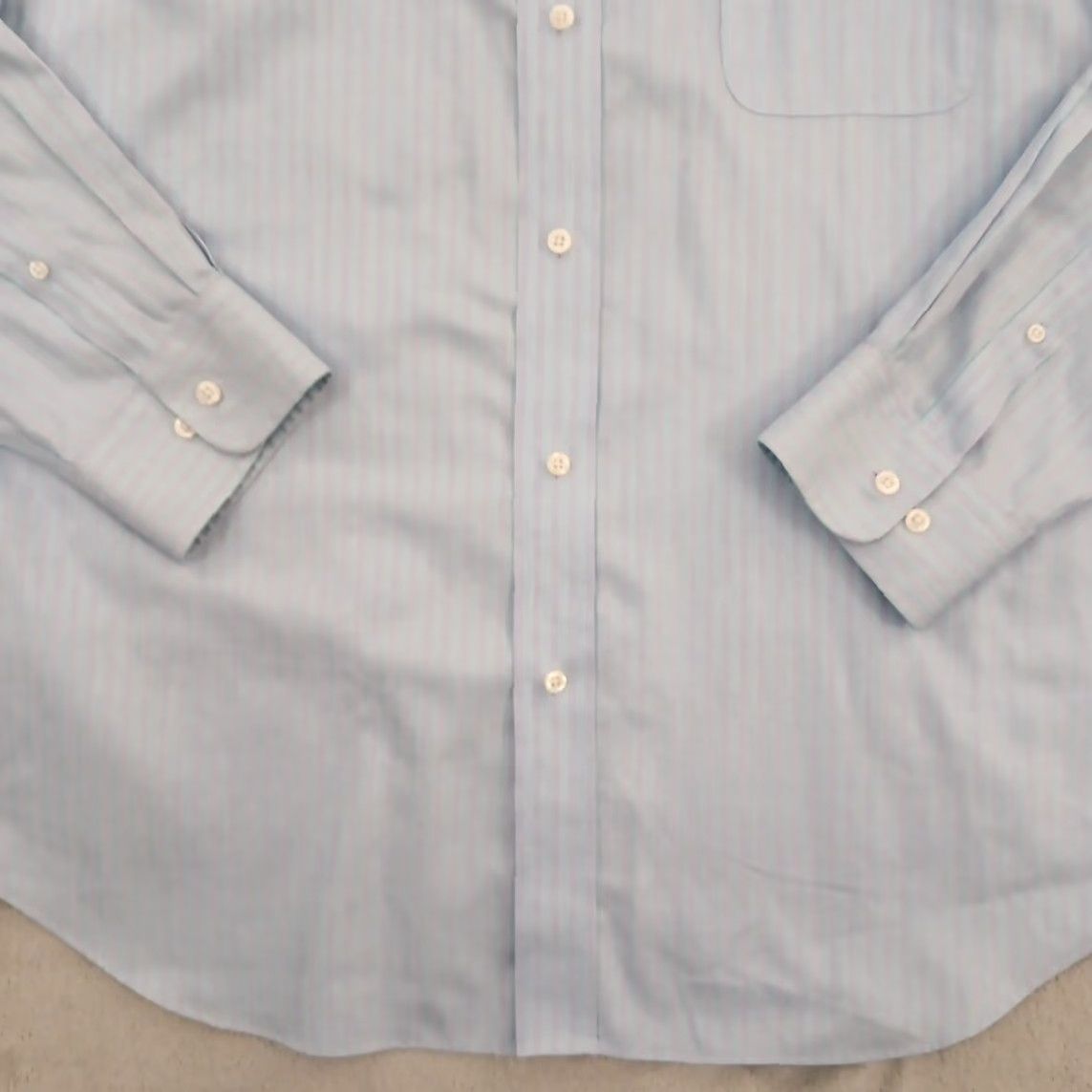 Croft & Barrow Croft & Barrow Shirt Mens 17.5 Blue Striped Long Sleeve Button Up Cotton Size US XXL / EU 58 / 5 - 3 Thumbnail
