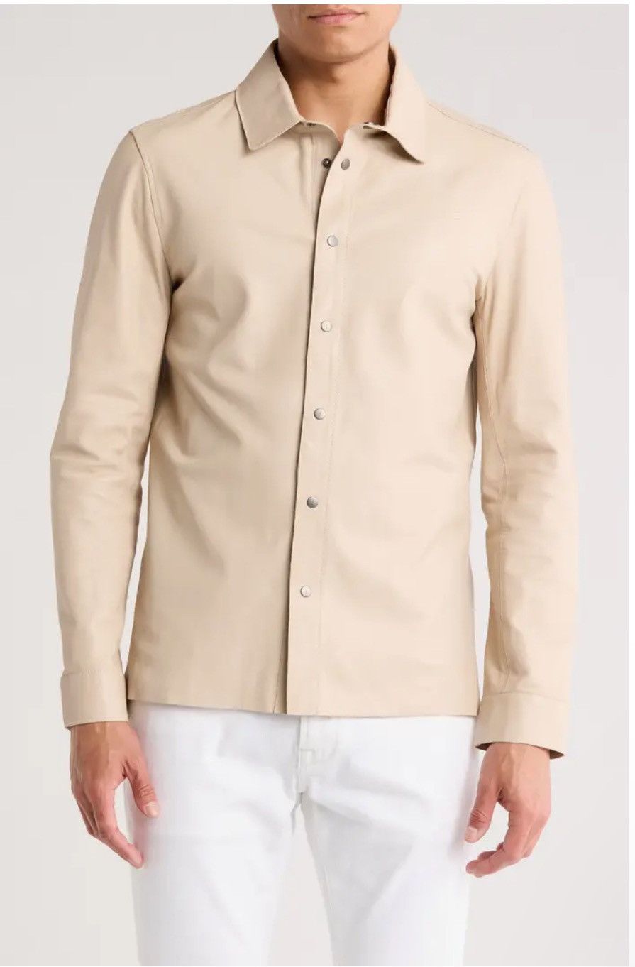John Varvatos Leather Snap Front Shirt Jacket Size EU 54 USA 44 Size US L / EU 52-54 / 3 - 3 Thumbnail