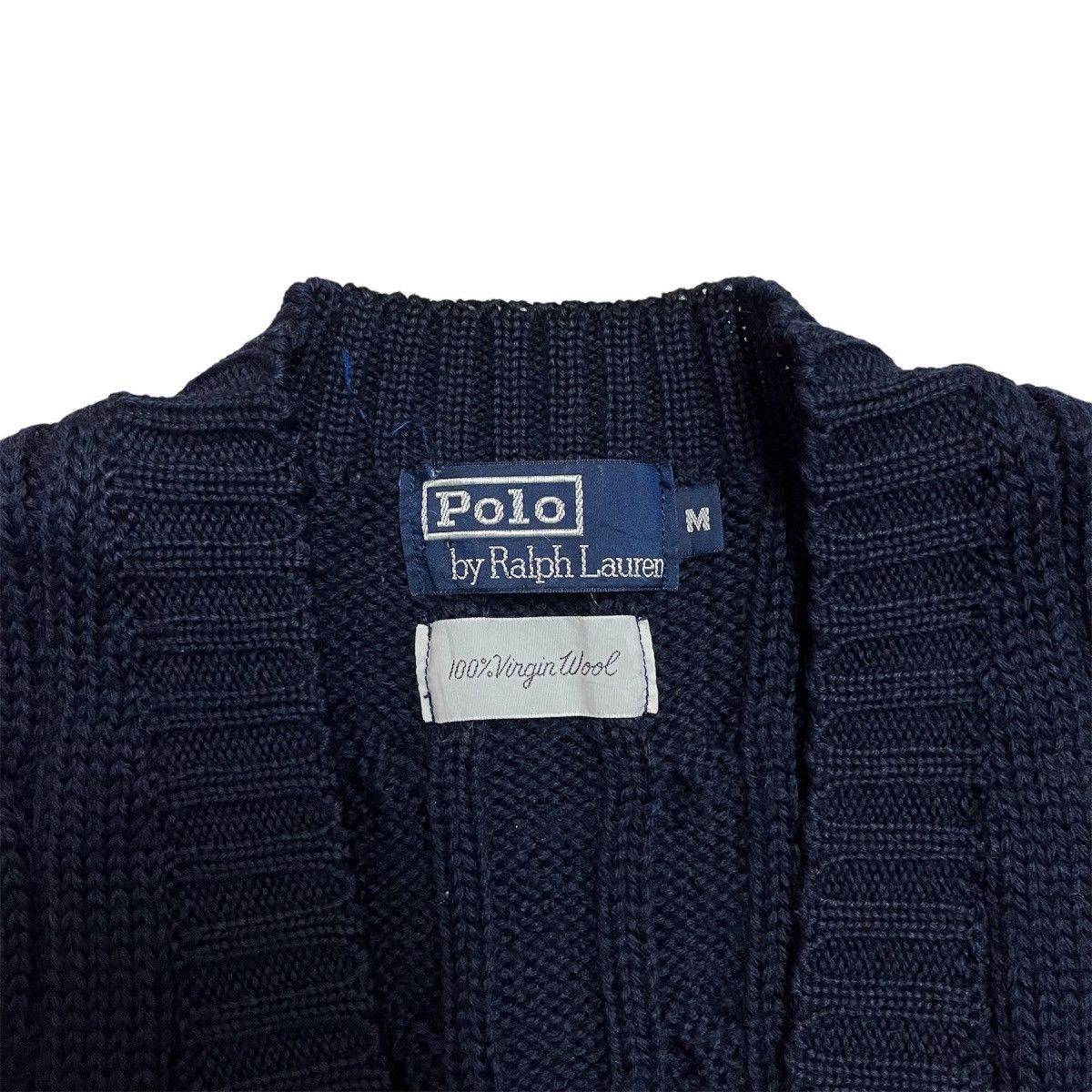RRL Ralph Lauren 80s Vintage Polo Ralph Lauren Wool Cable Knit Vest Cardigan Size US M / EU 48-50 / 2 - 4 Thumbnail