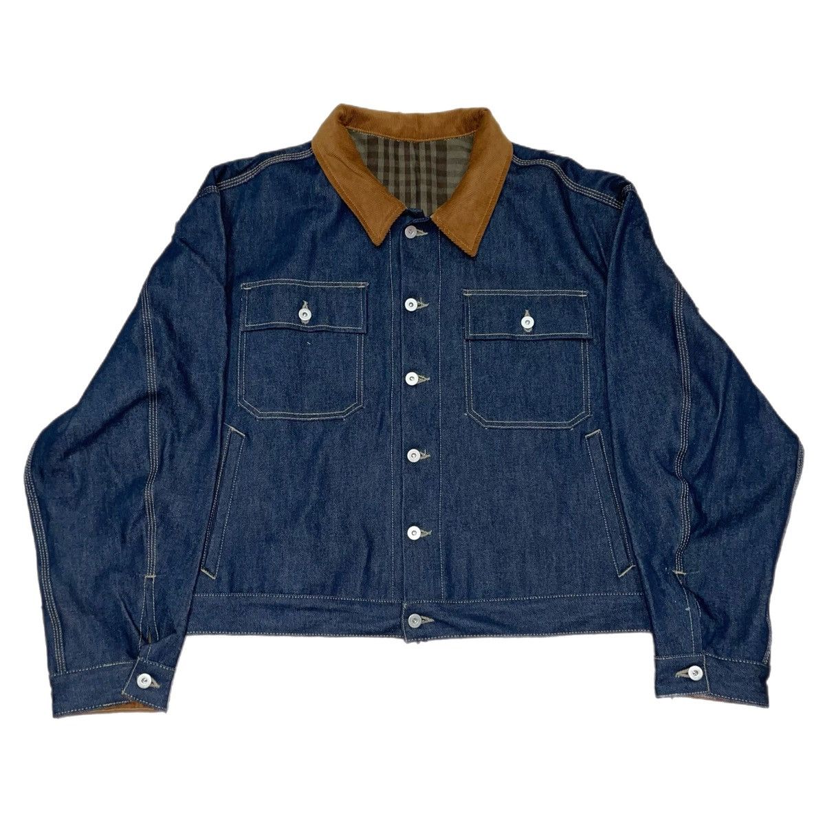 Los Angeles Apparel × Yeezy Yeezy Season Raw Denim Jacket Sample Flannel Lined Size US L / EU 52-54 / 3 - 4 Thumbnail