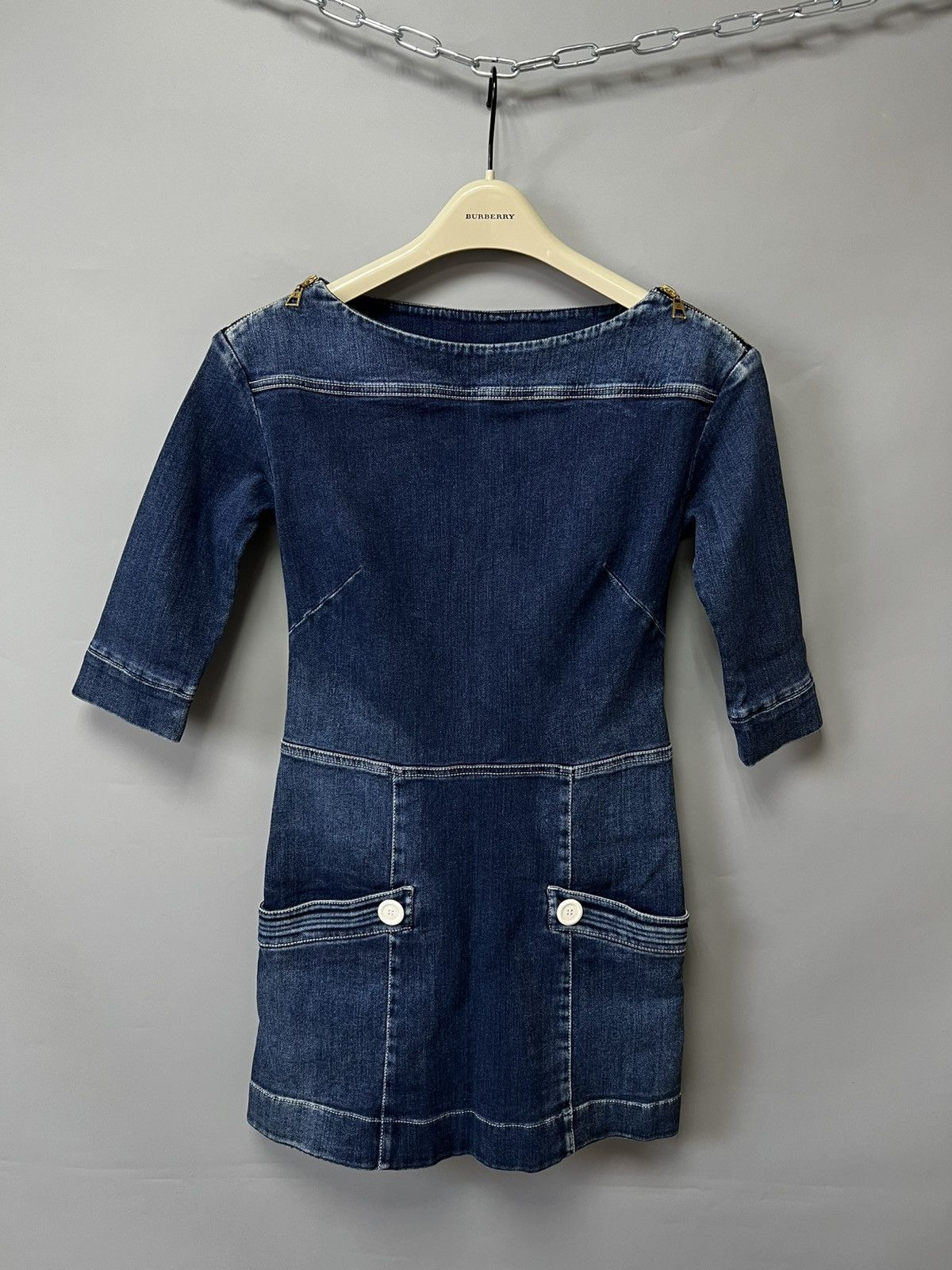 Louis Vuitton × Vintage Louis Vuitton Denim Mini Dress Stretch Luxury Size XS / US 0-2 / IT 36-38 - 2 Thumbnail