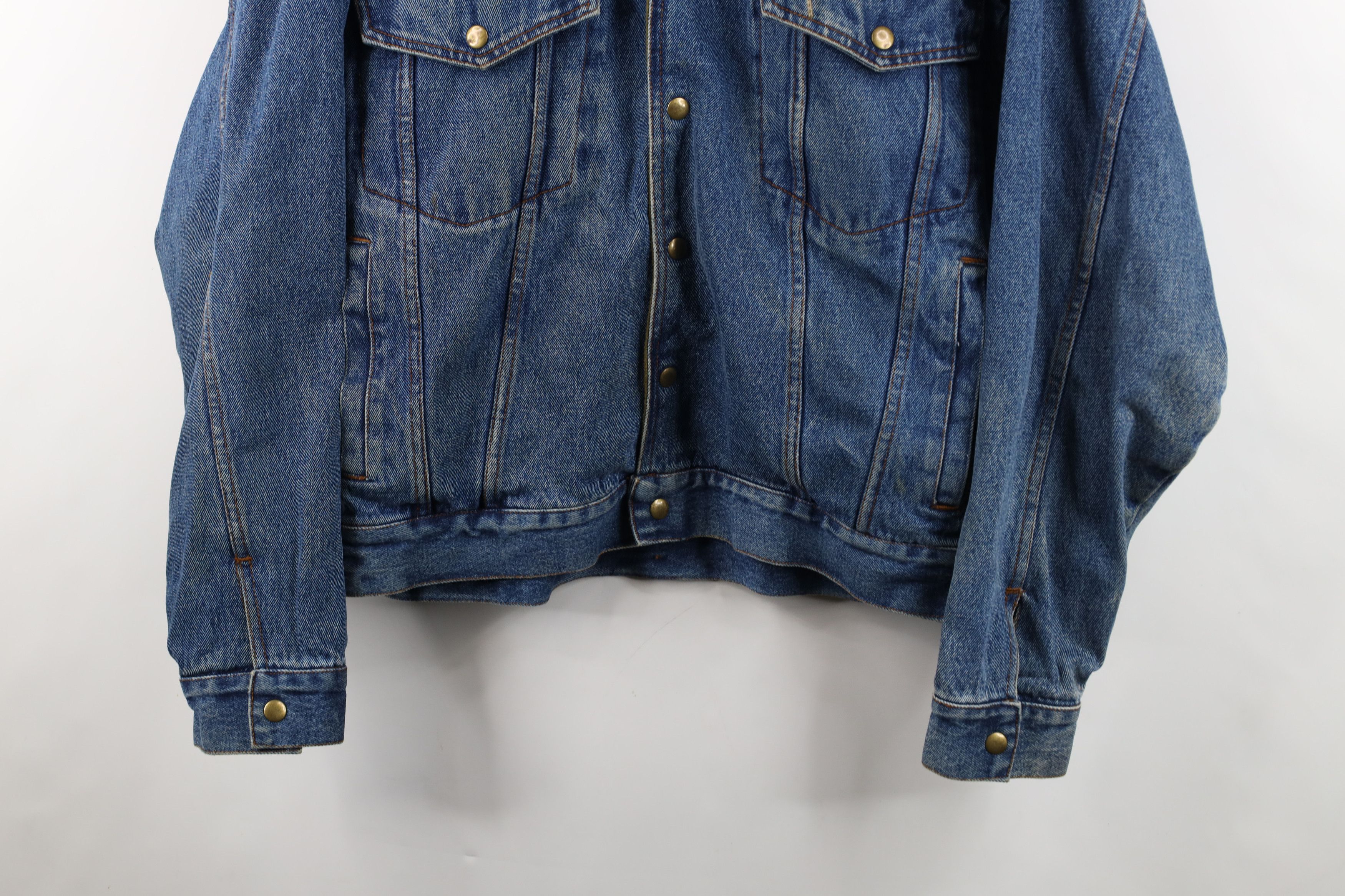Vintage Vintage 90s Streetwear Hooded Denim Trucker Jacket Blue Size US M / EU 48-50 / 2 - 3 Thumbnail