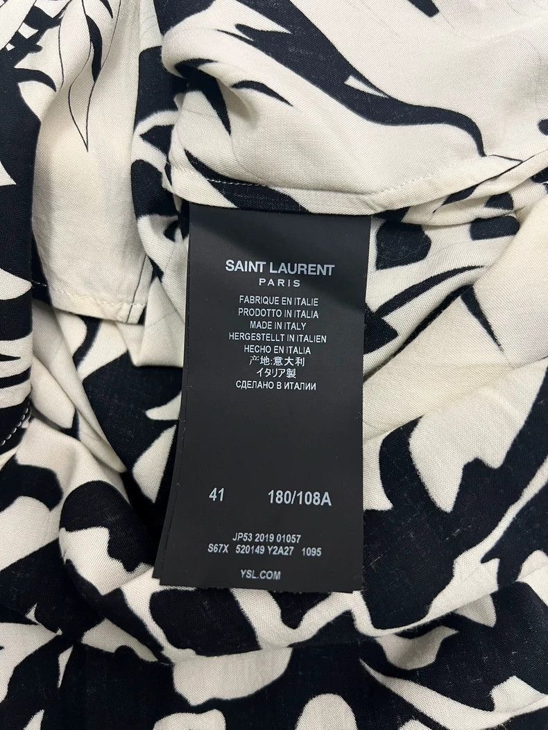 Saint Laurent Paris Saint Laurent Black and White Printed Shirt-2507 Size US L / EU 52-54 / 3 - 8 Thumbnail