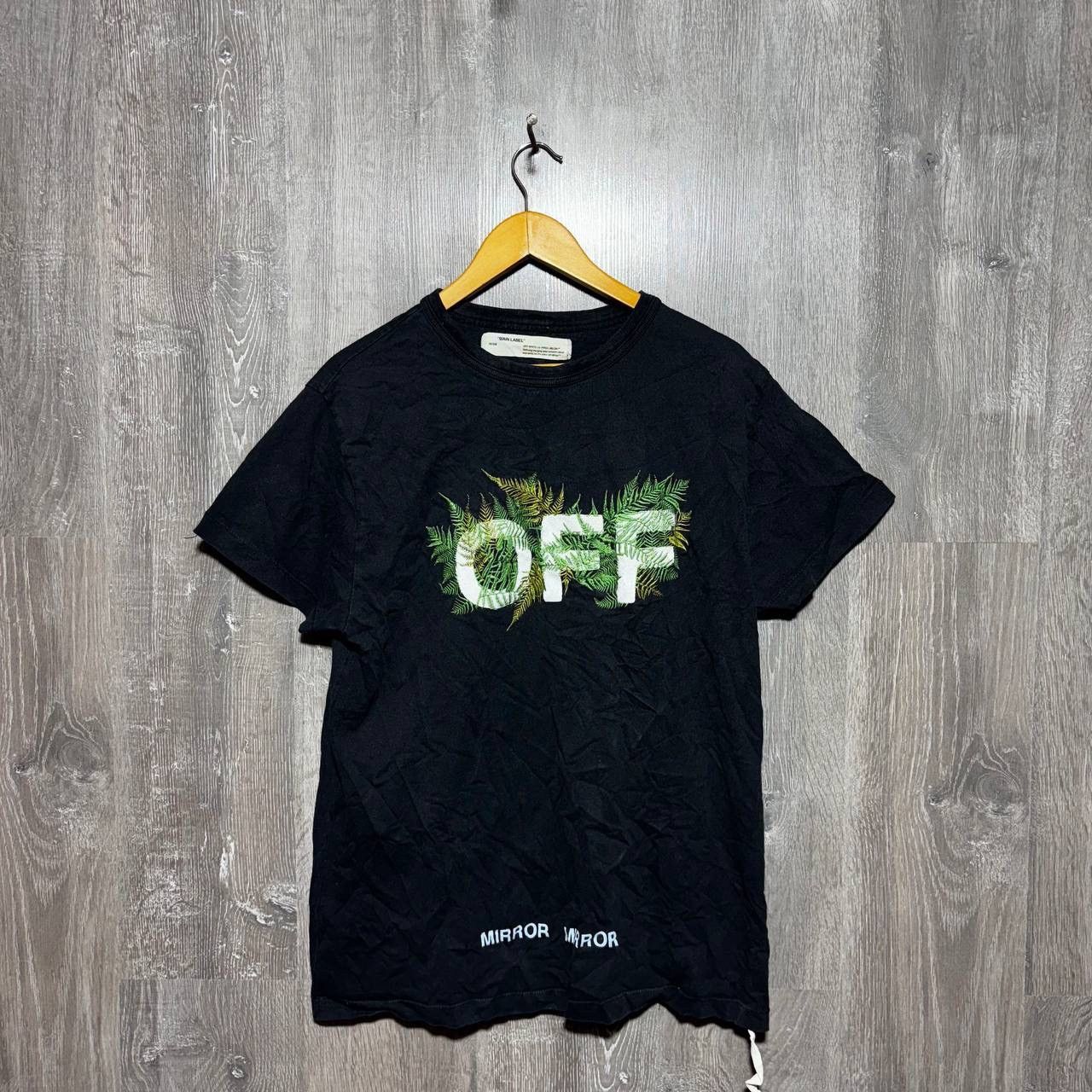 Off-White Off-White Black Leaf Embroidered Cotton Crew Neck T-Shirt M Size US S / EU 44-46 / 1 - 1 Thumbnail