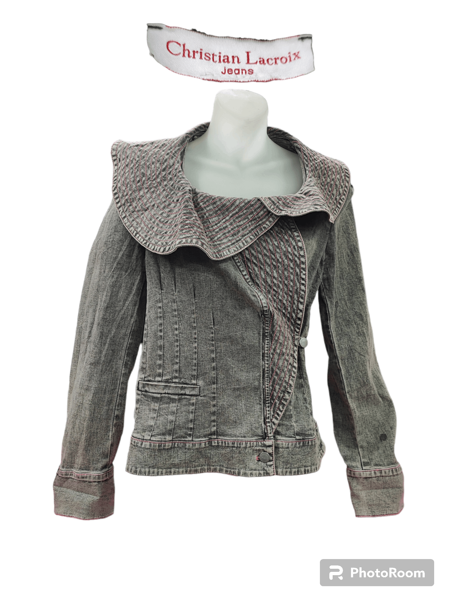 image of Archival Clothing x Christian Lacroix Cristian Lacroix Distressed Denim Jacket Women S Vintage in F