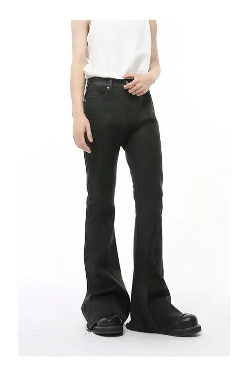 VIBE Japanese style patchwork tassel black washed flared jeans Size US 32 / EU 48 - 3 Thumbnail