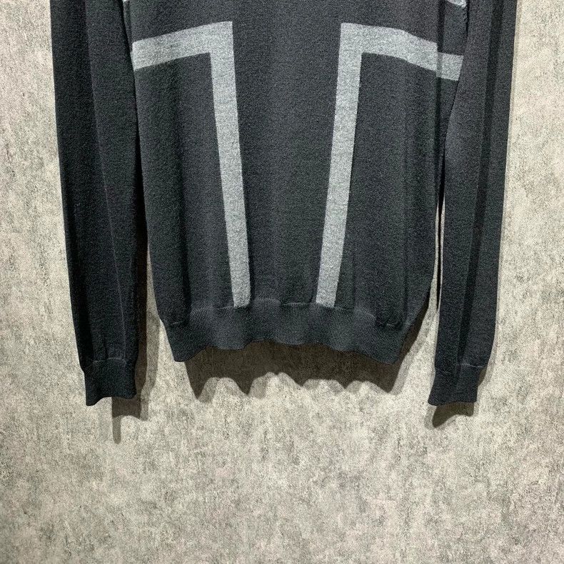 Givenchy Givenchy Black and grey striped wool knit sweater 2506-Next Size US L / EU 52-54 / 3 - 6 Thumbnail