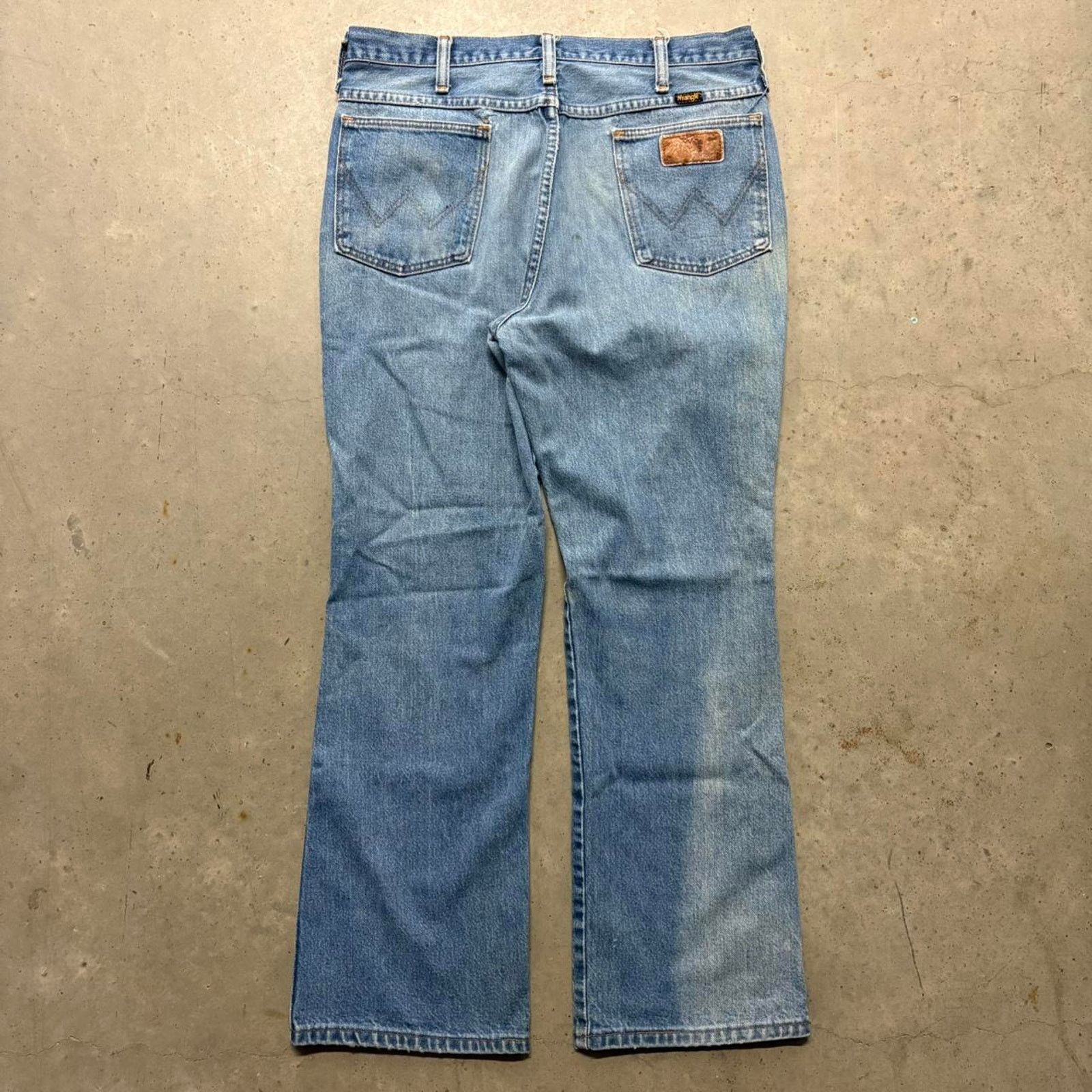 Vintage × Wrangler Crazy Vintage 90s Wrangler Bootcut Flared Faded Denim Jeans Size US 34 / EU 50 - 4 Thumbnail