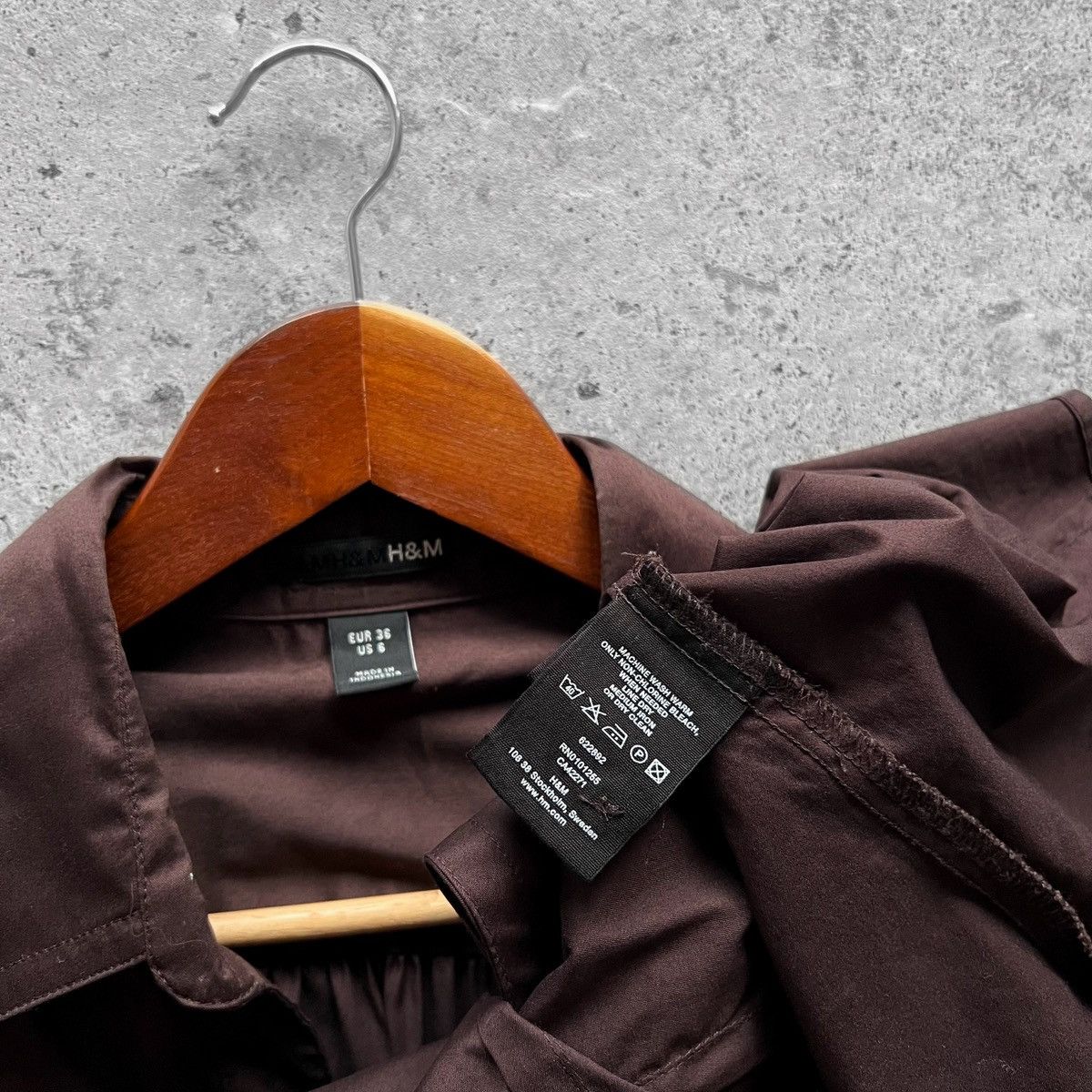Designer × H&M H&M Womens Dark Brown Wrap Tie Sash Blouse Top Half Sleeve Size S / US 4 / IT 40 - 6 Thumbnail